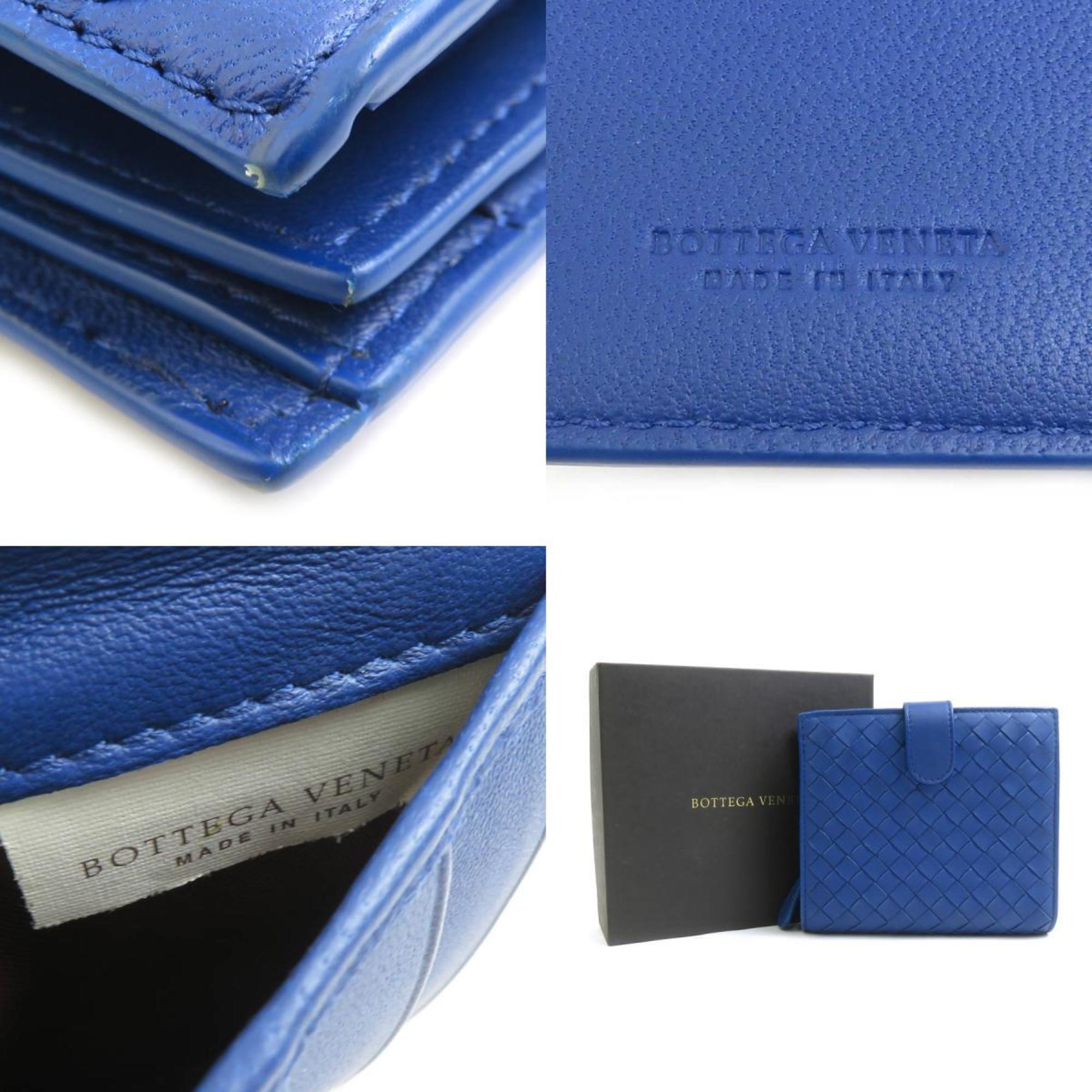 Bottega Veneta Blue Leather Wallet (Bi-Fold) (Pre-Owned)
