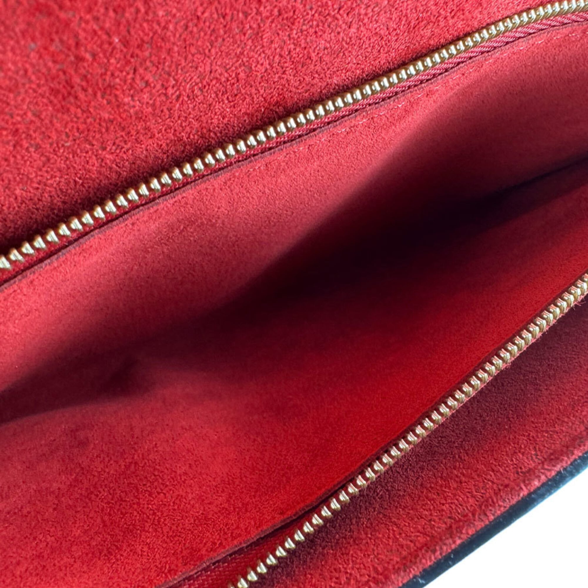 Louis Vuitton Brown Monogram Red Color Monogram Leather Shoulder Bag (Pre-Owned)