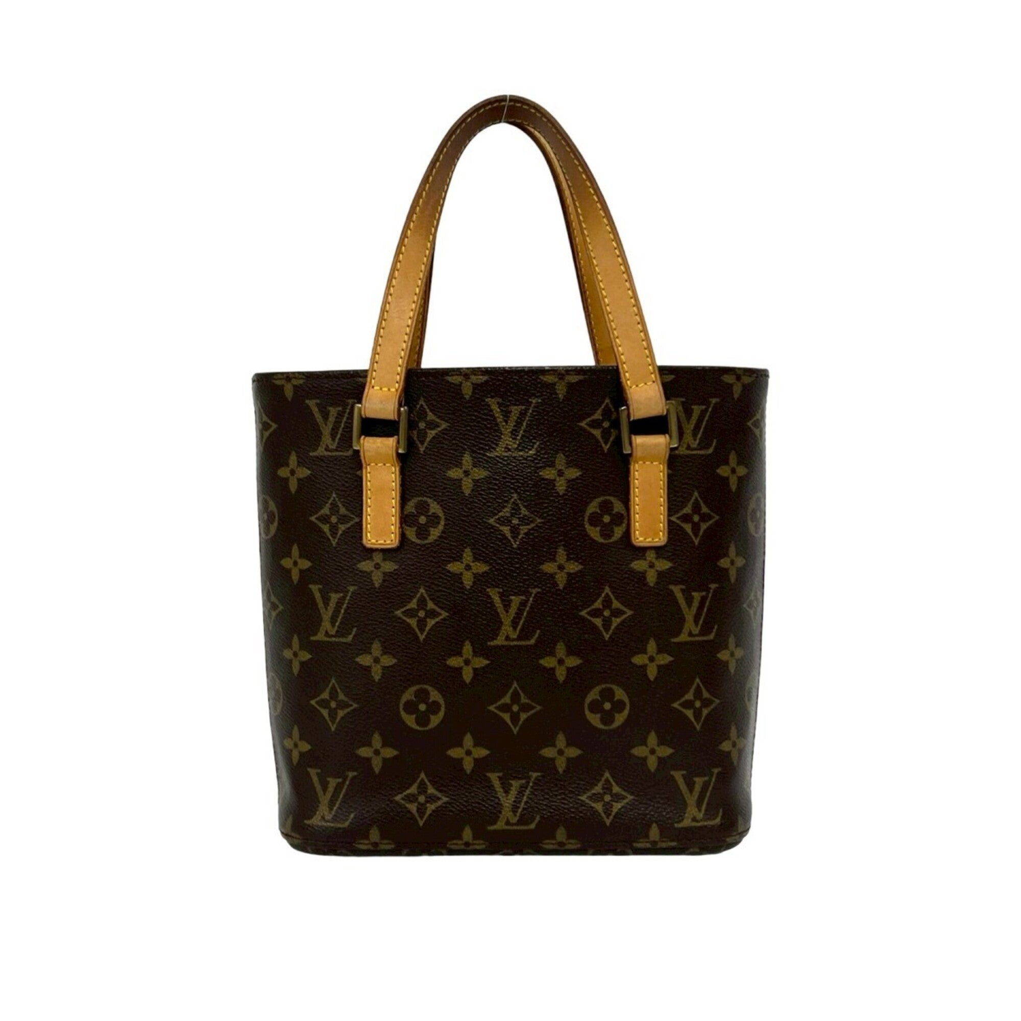 Louis Vuitton Brown Leather Pvc Handbag Tote Bag (Pre-Owned)