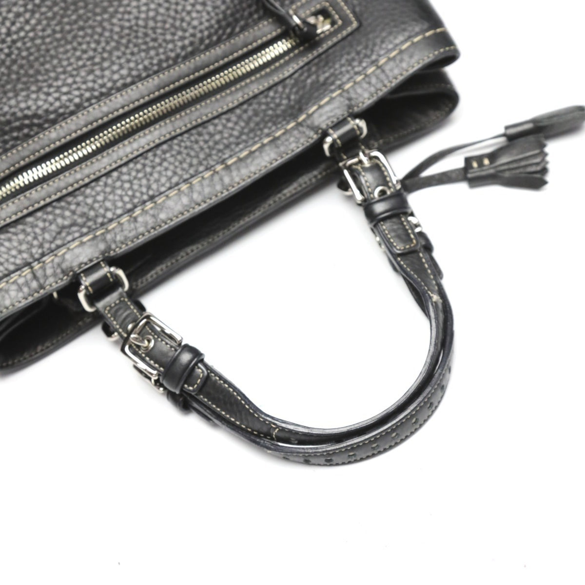 Coach Black Leather Handbag (Pre-Owned)