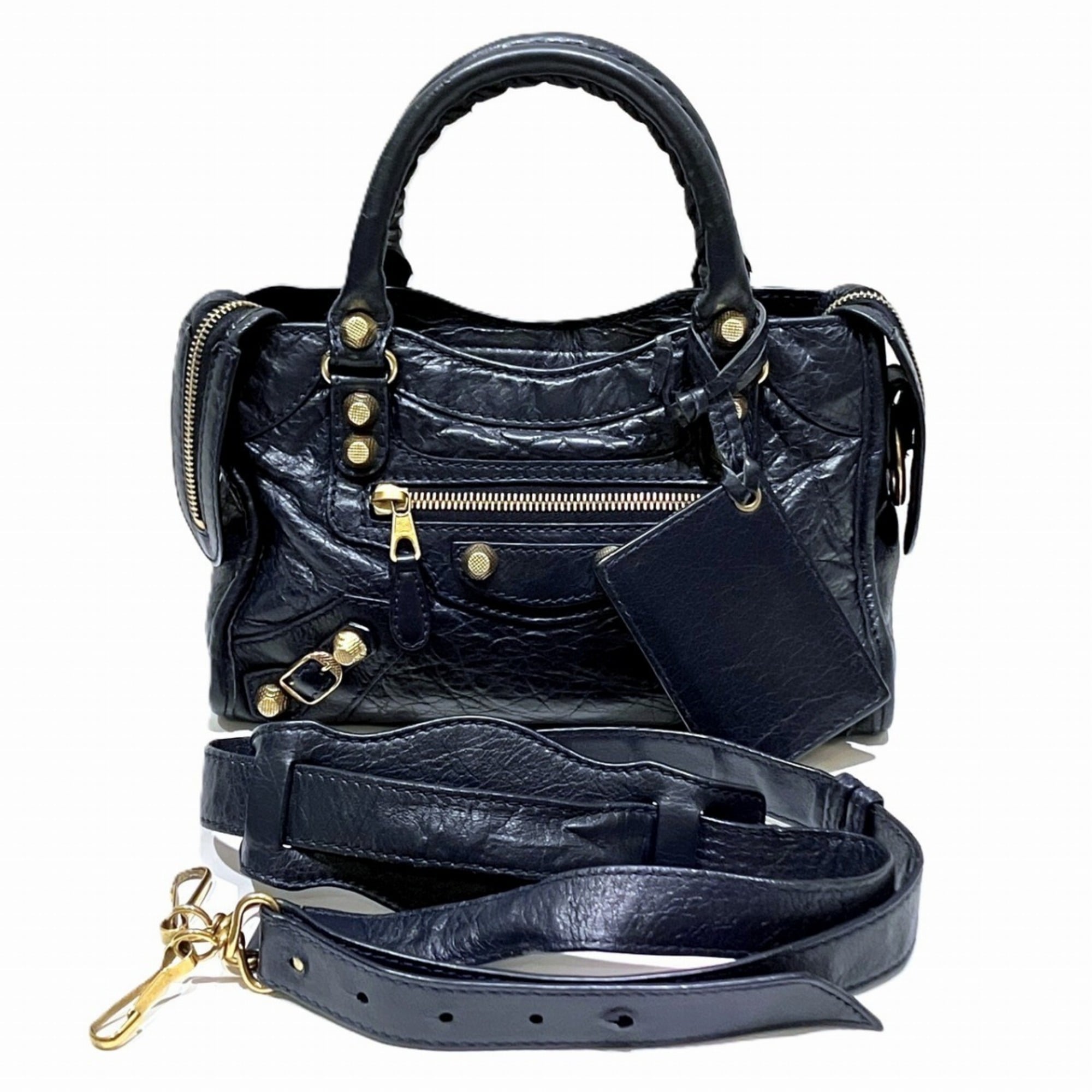 Balenciaga Navy Leather Handbag (Pre-Owned)