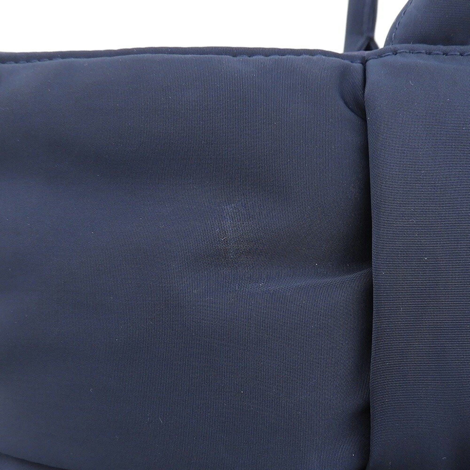 Bottega Veneta Navy Nylon Shoulder Bag Tote Bag (Pre-Owned)
