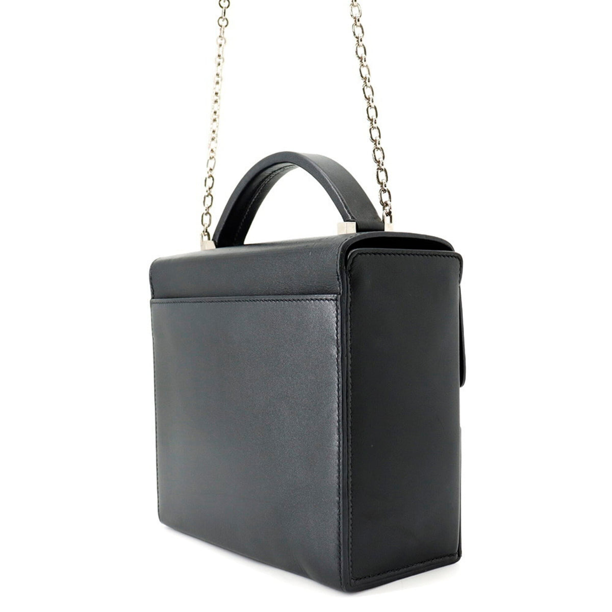 Hermes Black Tadelakt Leather Handbag (Pre-Owned)