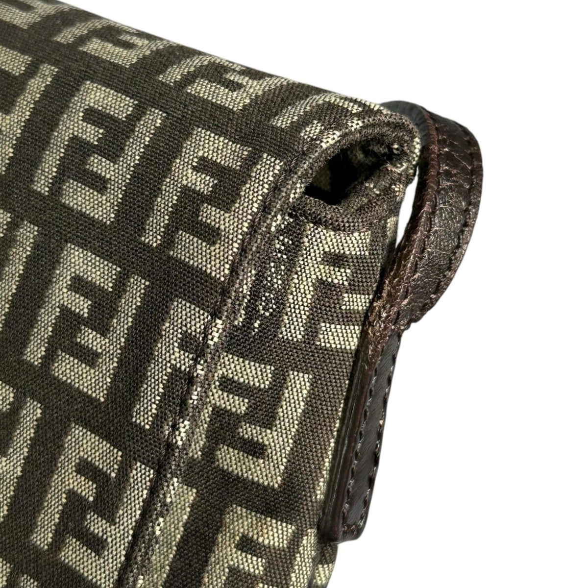 Fendi Brown Canvas Leather Shoulder Bag (Pre-Owned)