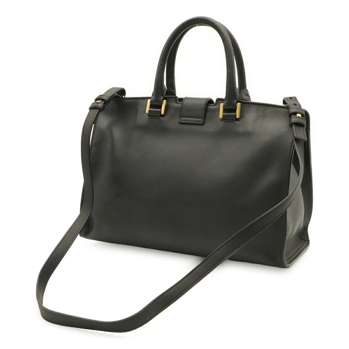 Yves Saint Laurent Black Leather Handbag Shoulder Bag (Pre-Owned)