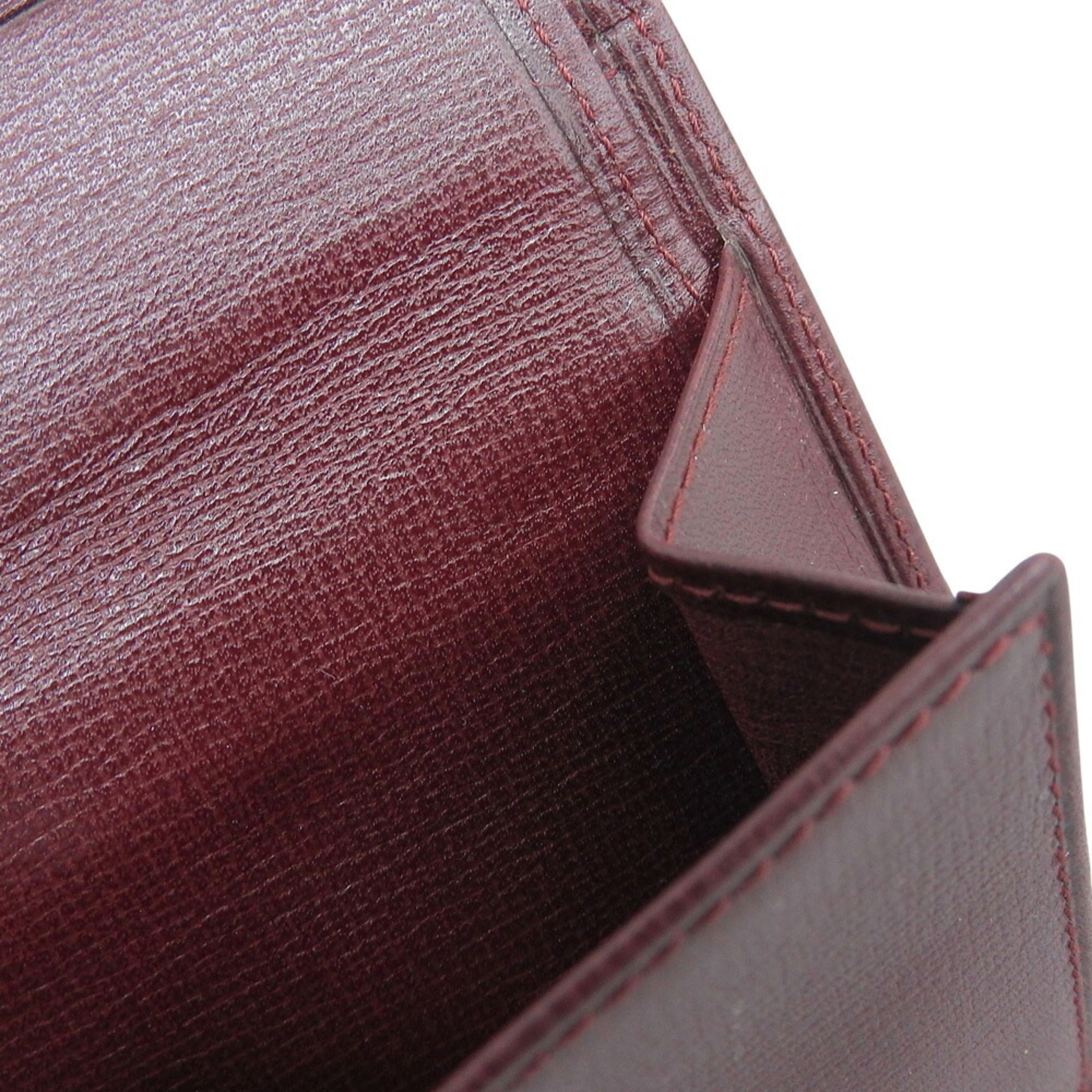 Cartier Bordeaux Leather Wallet (Bi-Fold) (Pre-Owned)