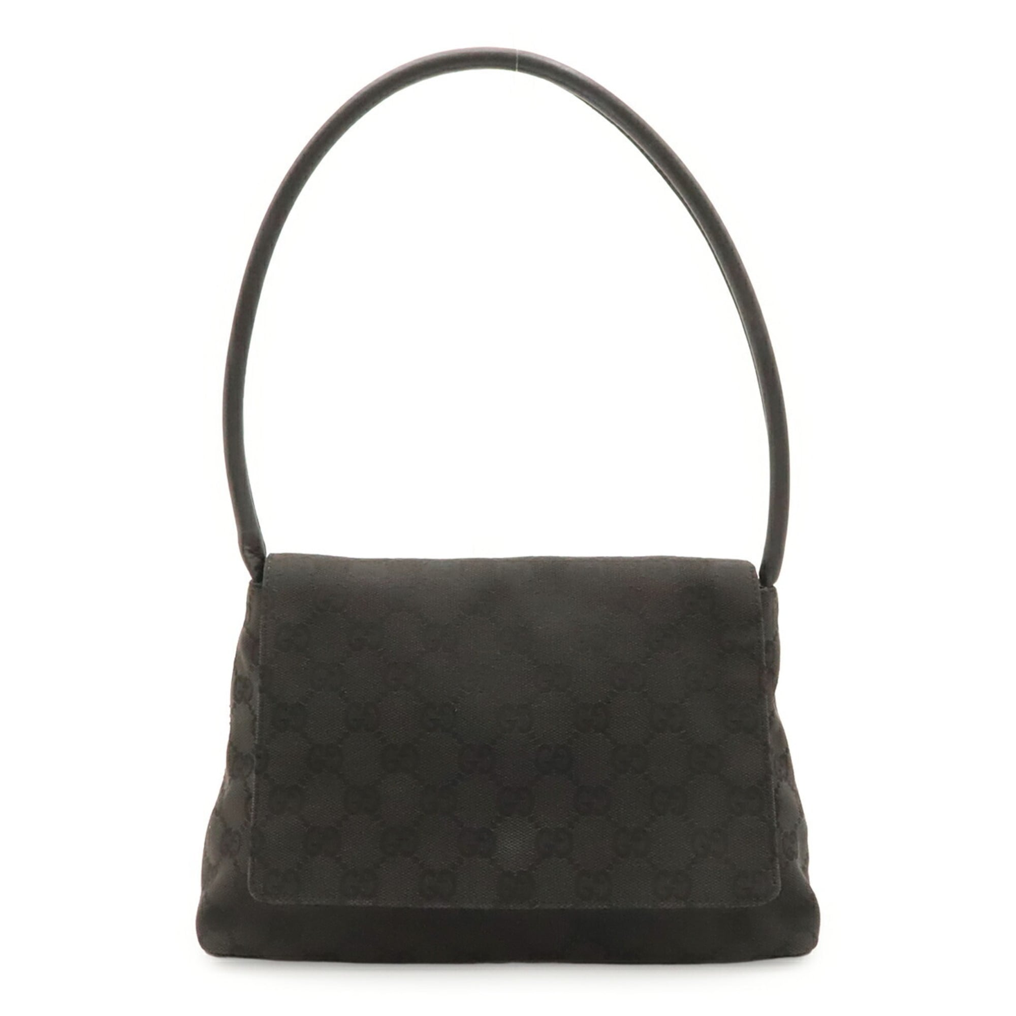 Gucci Black Canvas Leather Shoulder Bag (Pre-Owned)