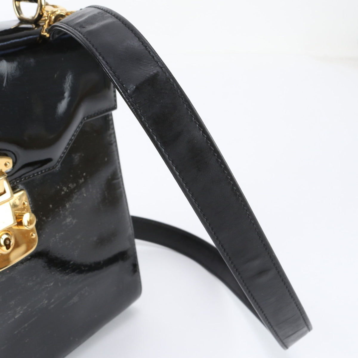 Gucci Black Leather Handbag Shoulder Bag Tote Bag (Pre-Owned)