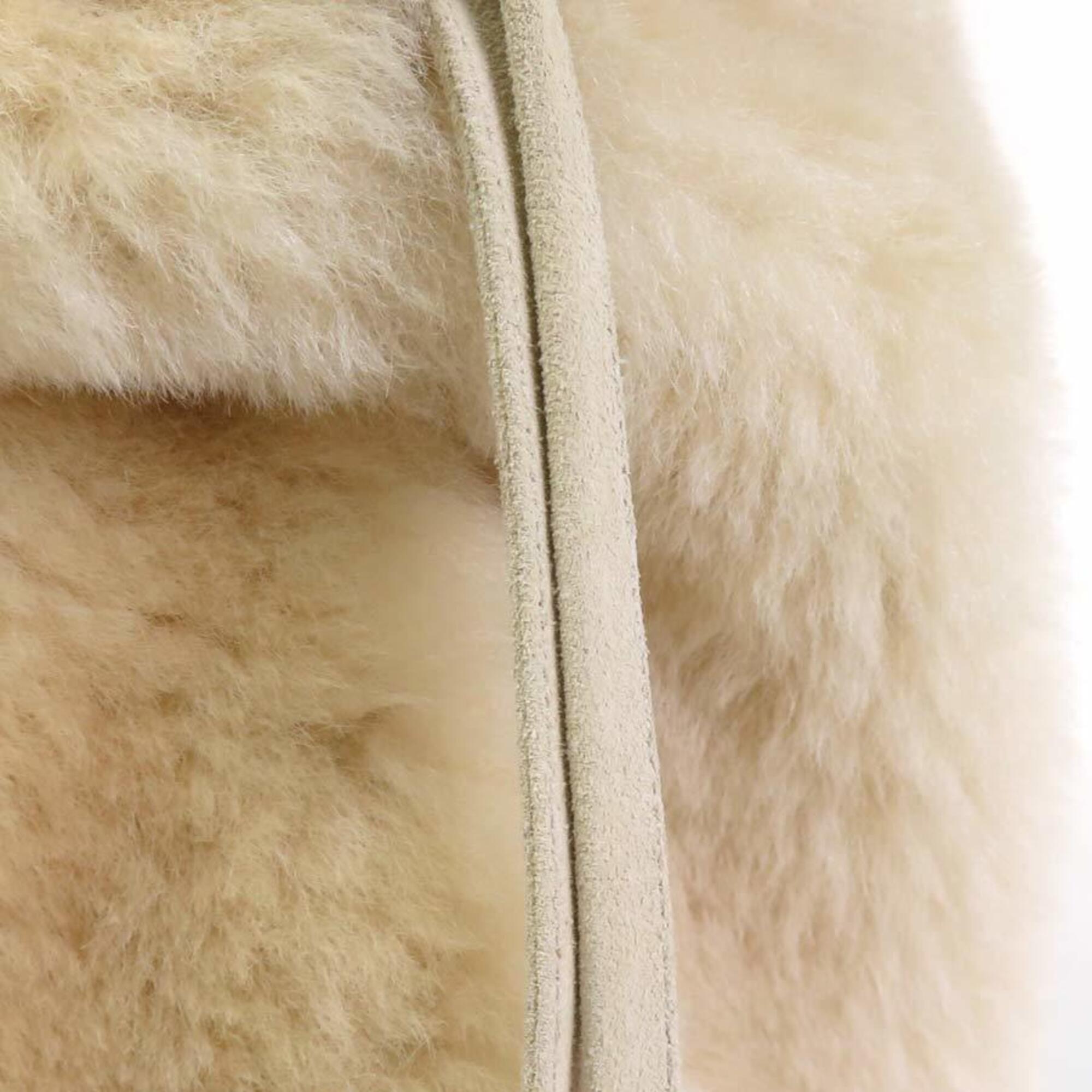 Bottega Veneta Cream Fur Suede Shoulder Bag (Pre-Owned)