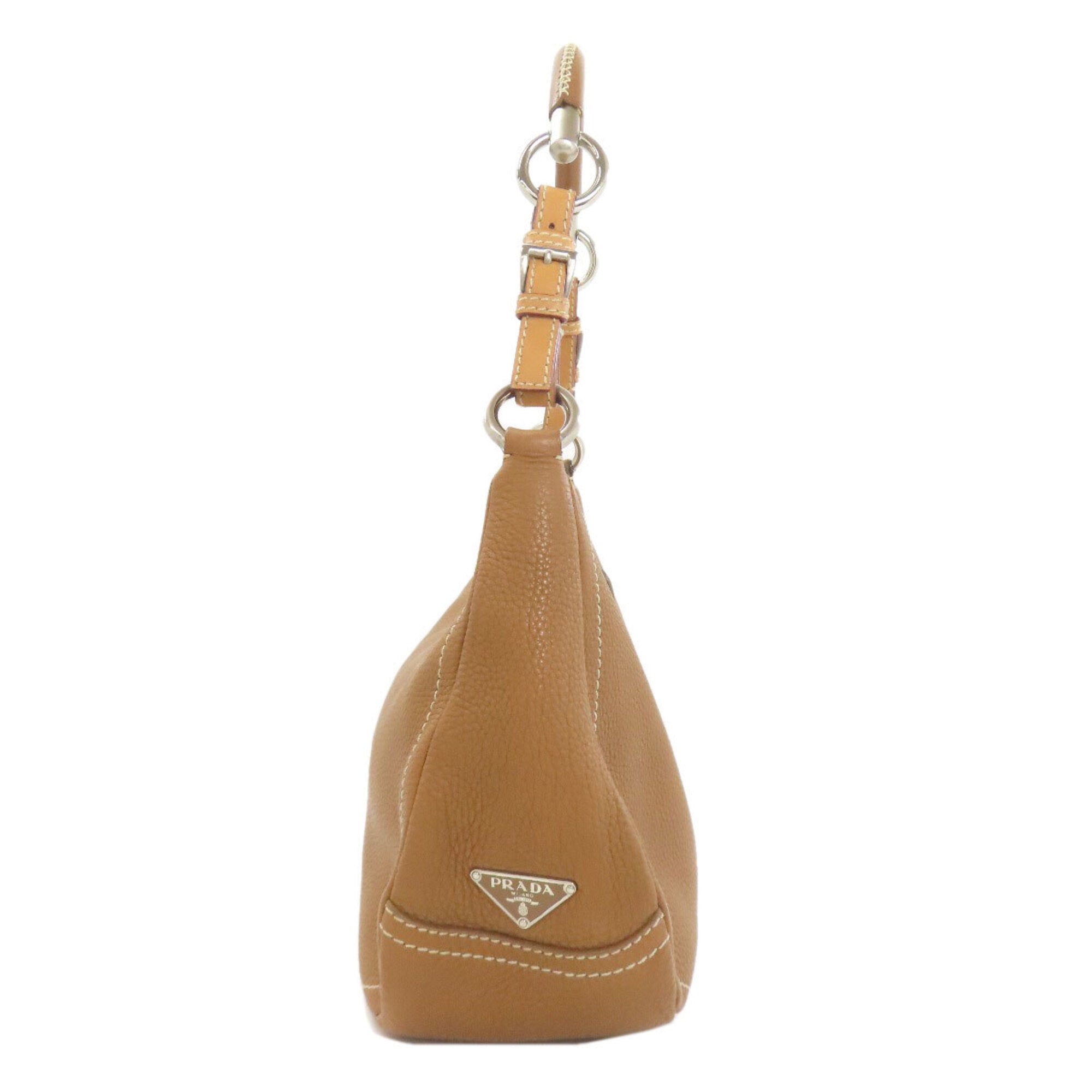 Prada Brown Leather Shoulder Bag (Pre-Owned)