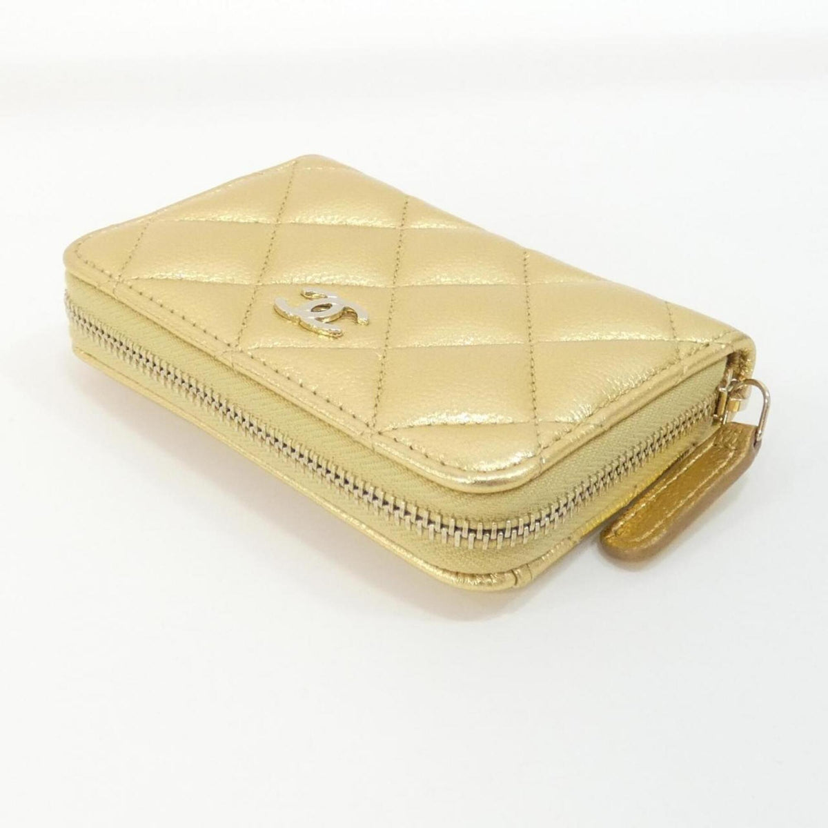 Chanel Gold Grained Calfskin Coin Purse/Coin Case (Pre-Owned)