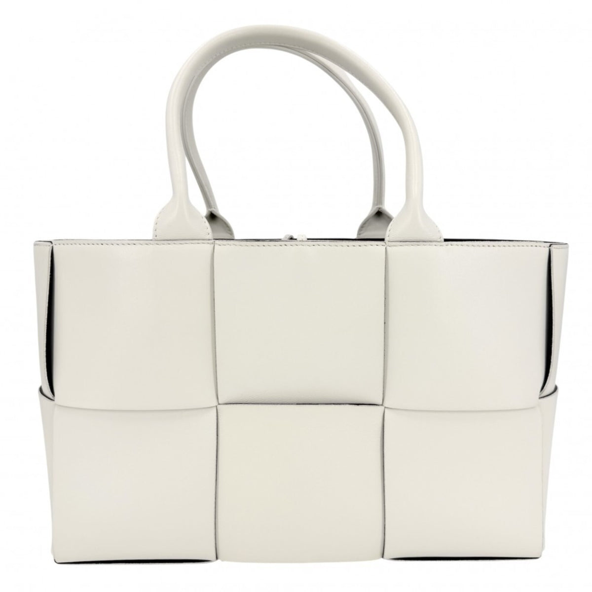 Bottega Veneta Black White Intrecciato Handbag Tote Bag (Pre-Owned)