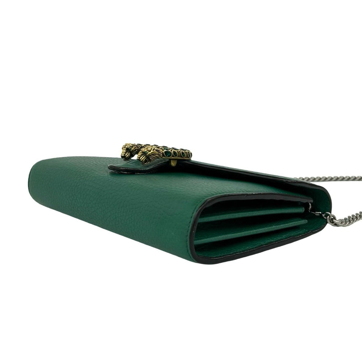 Gucci Green Leather Pochette Shoulder Bag (Pre-Owned)