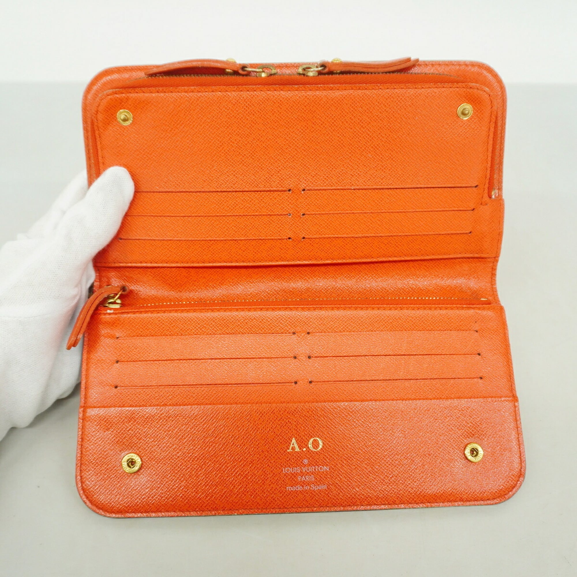 Louis Vuitton Brown Lv Orange Long Wallet (Bi-Fold) (Pre-Owned)