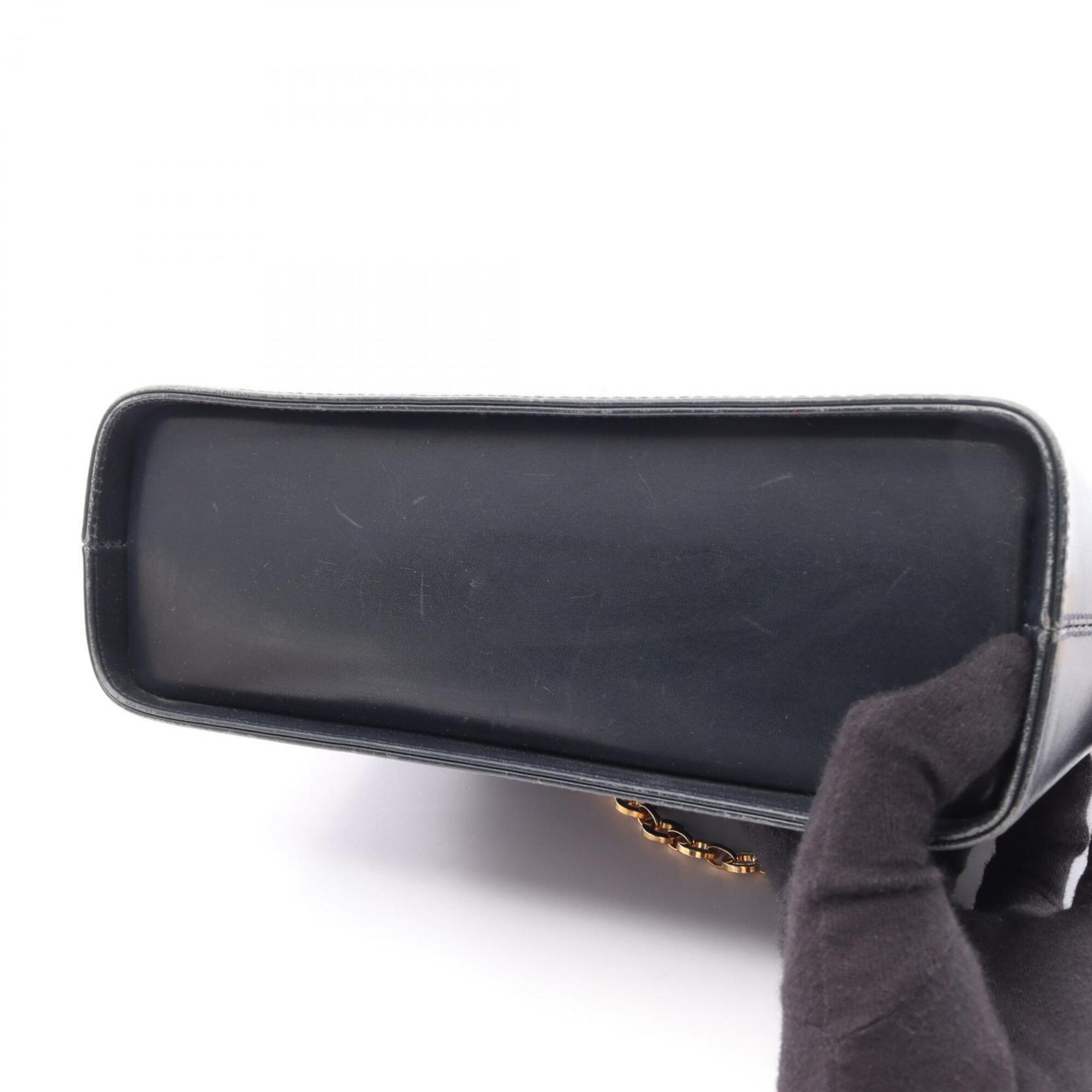 Salvatore Ferragamo Black Leather Suede Handbag Shoulder Bag (Pre-Owned)