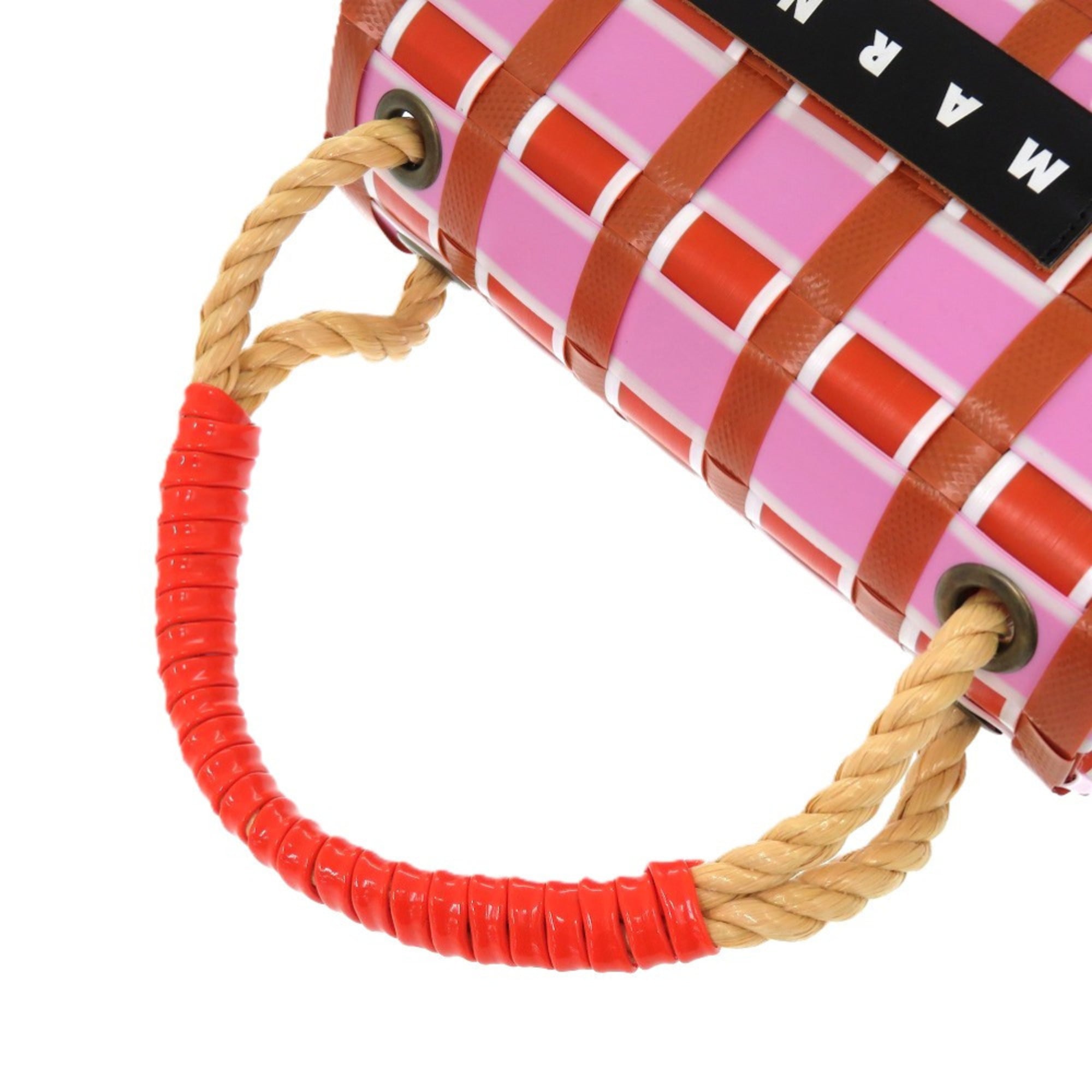 Marni Pink Red Color Polypropylene Tote Bag (Pre-Owned)