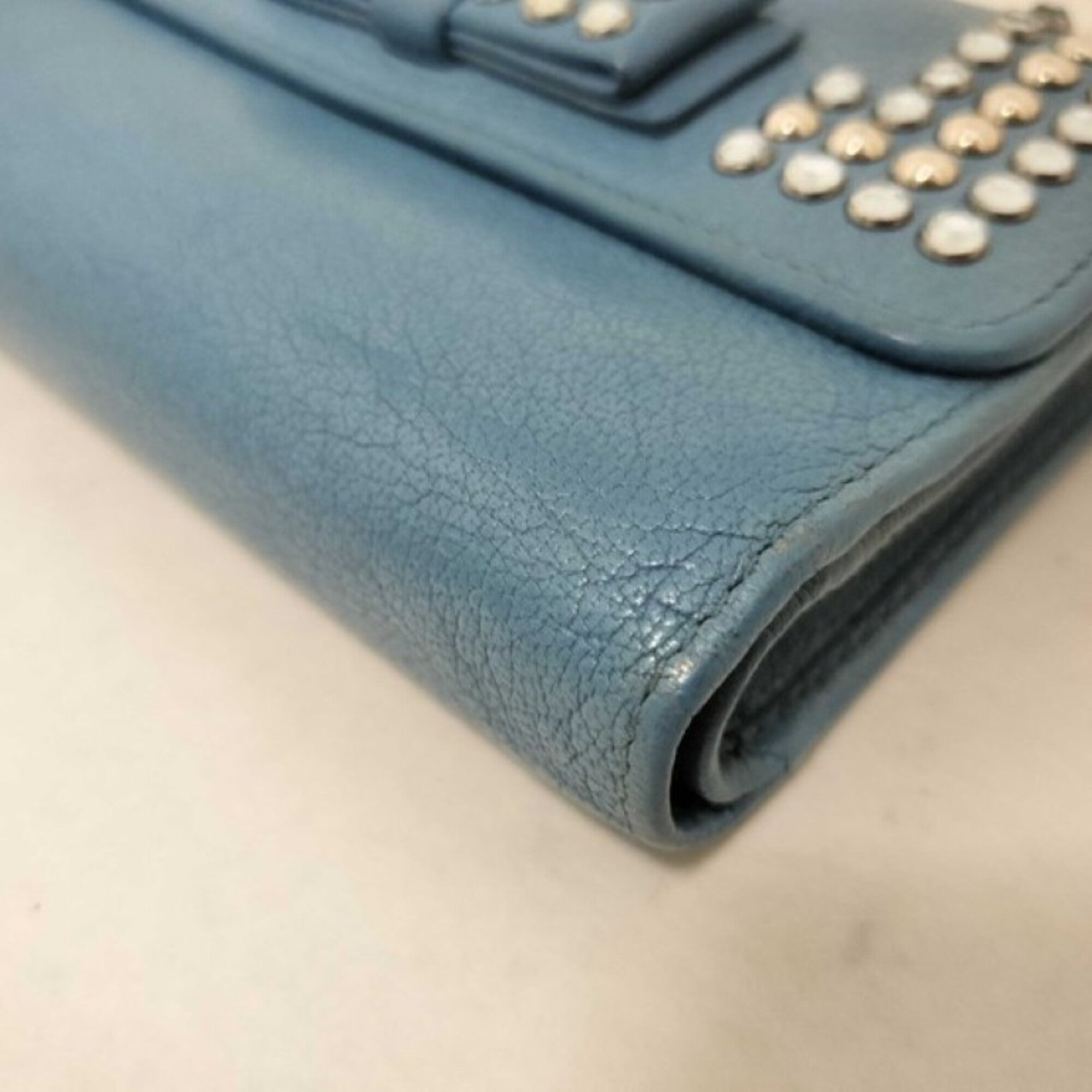 Miu Miu Blue Leather Wallet (Bi-Fold) (Pre-Owned)