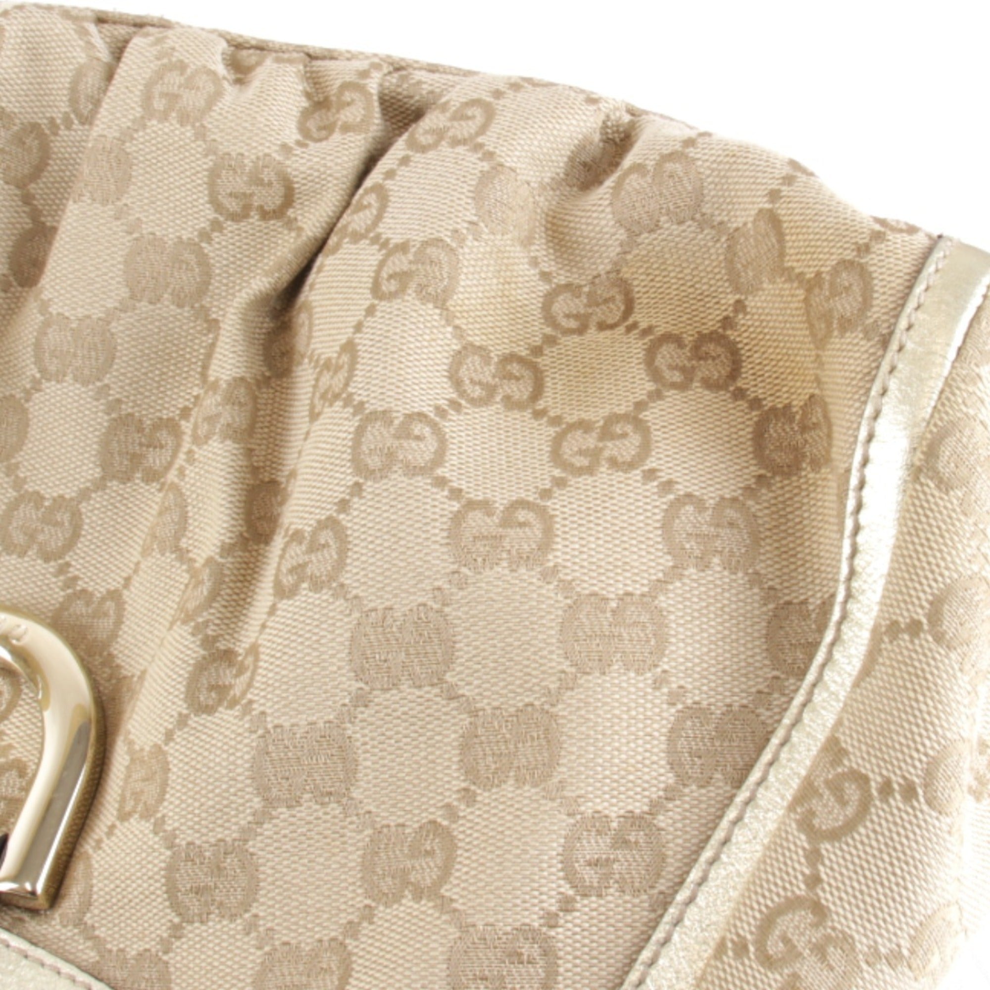 Gucci Gold Gg Canvas Handbag (Pre-Owned)