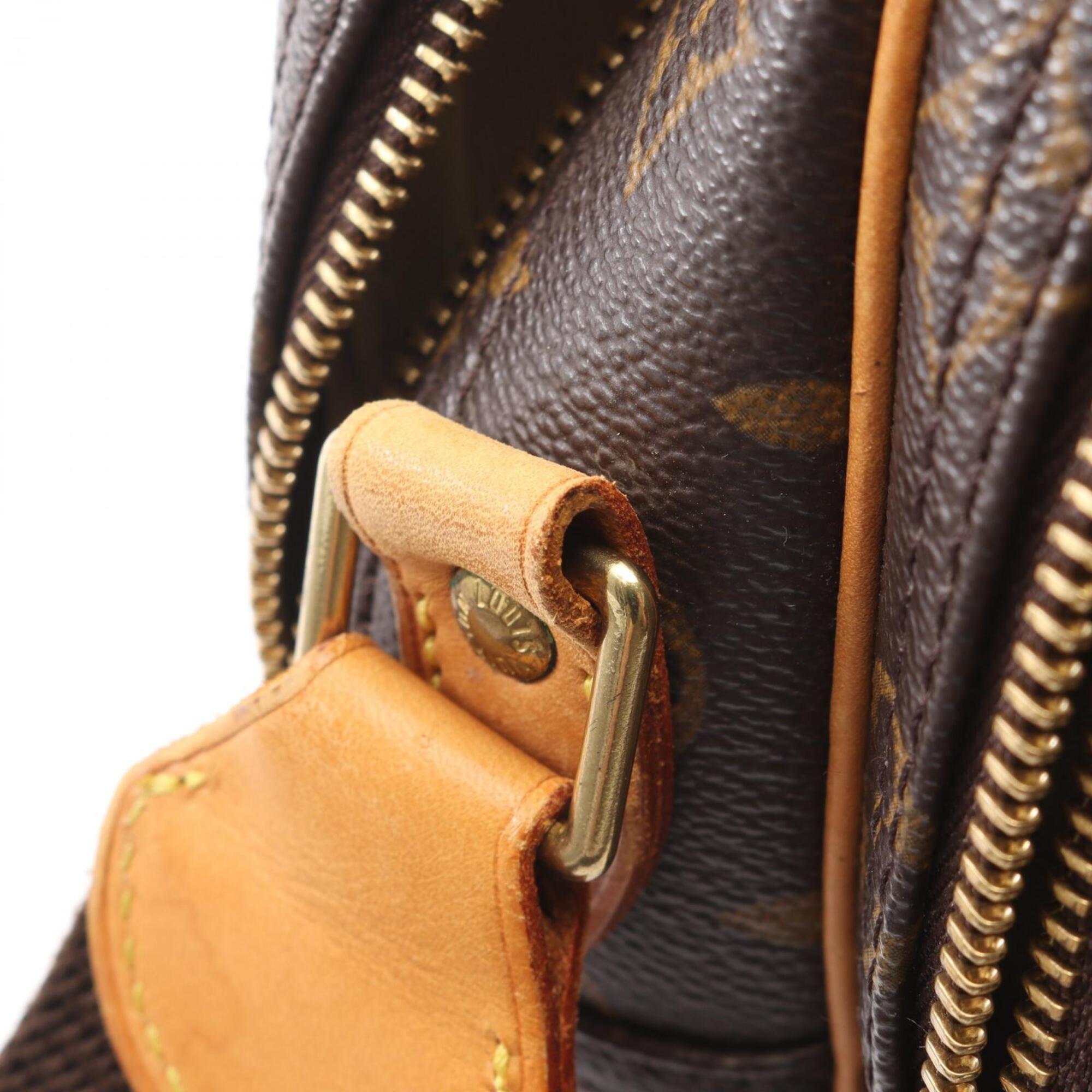 Louis Vuitton Brown Monogram Coated Canvas Leather Handbag Shoulder Bag (Pre-Owned)
