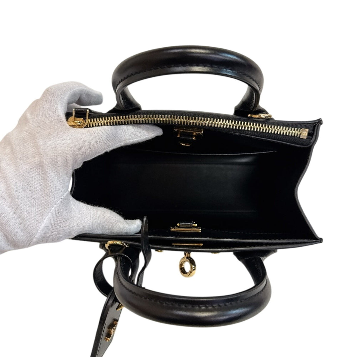 Louis Vuitton Black Leather Handbag Shoulder Bag (Pre-Owned)
