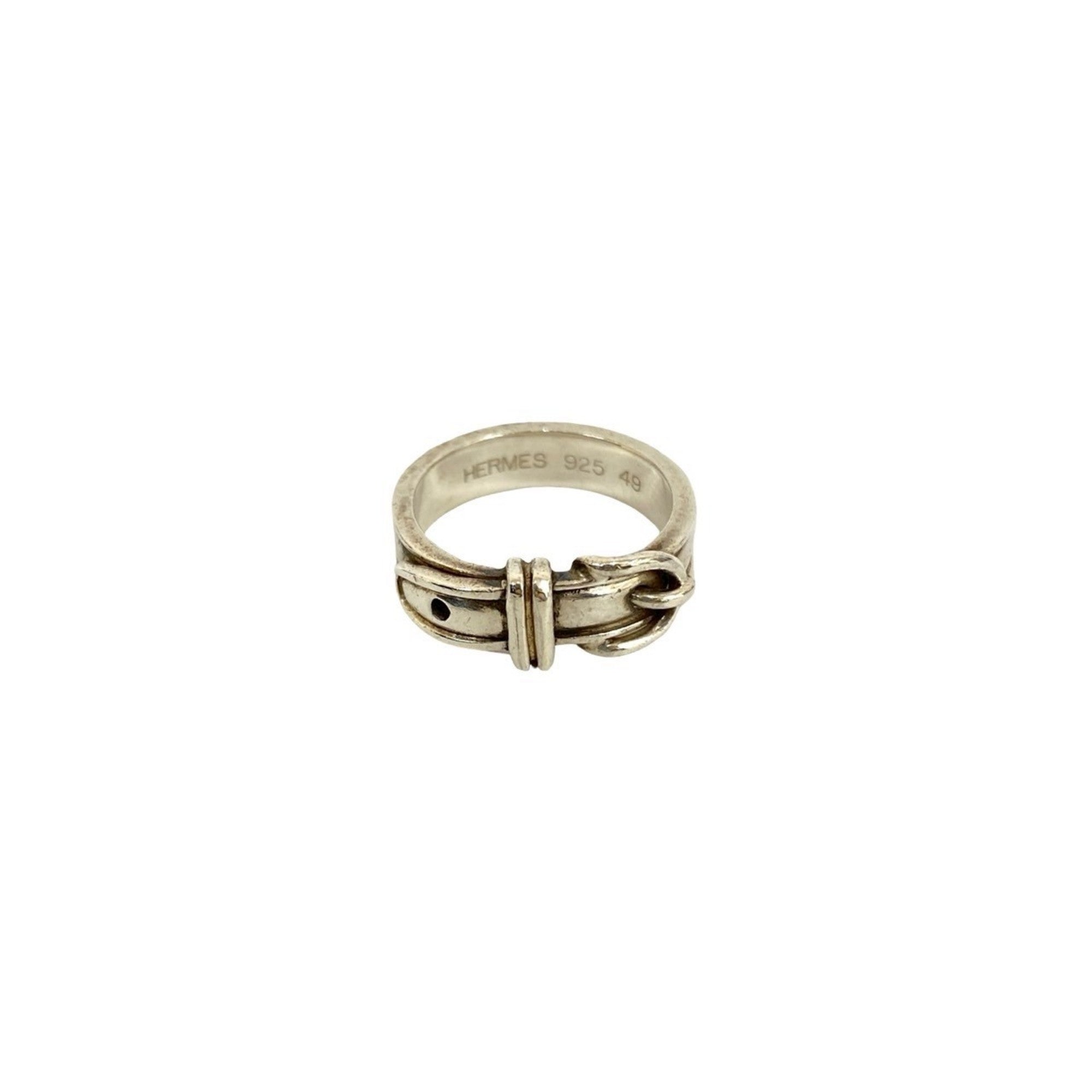 Hermes Silver Silver 925 Band Ring (Pre-Owned)