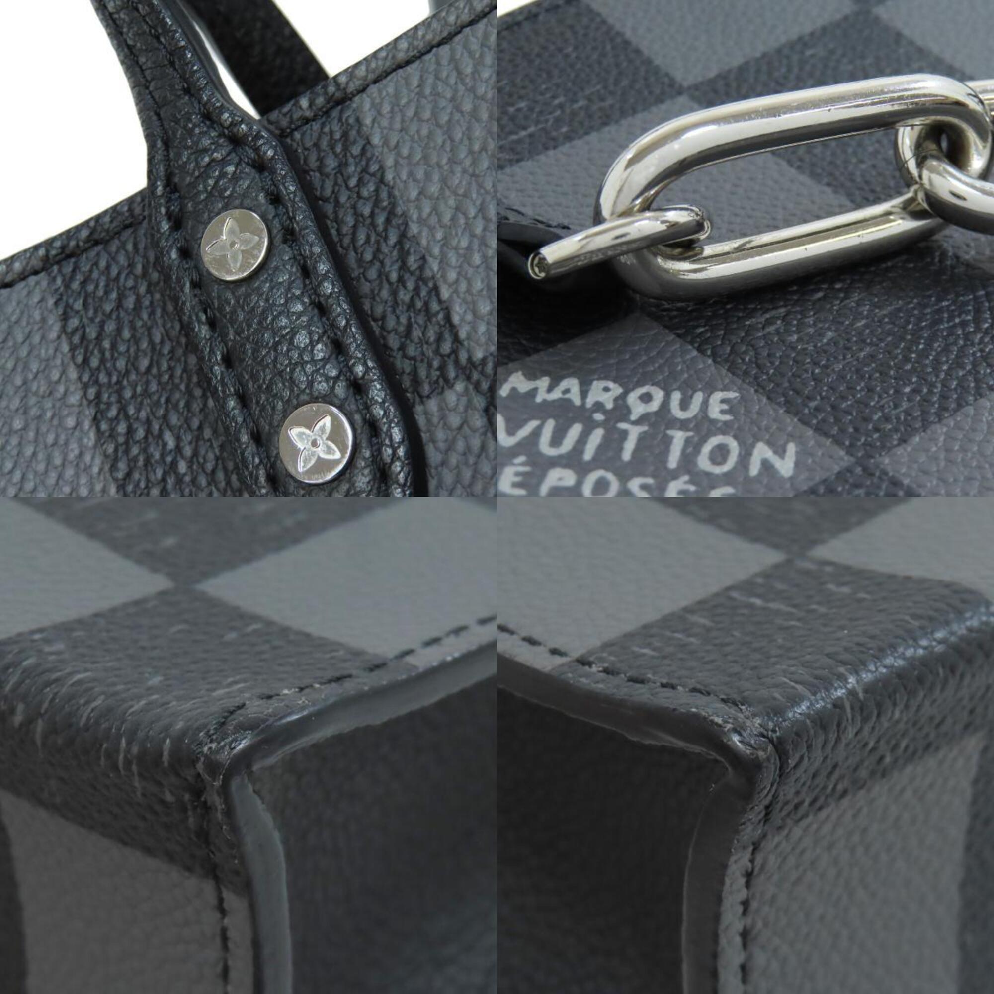 Louis Vuitton Black Damier Canvas Handbag (Pre-Owned)
