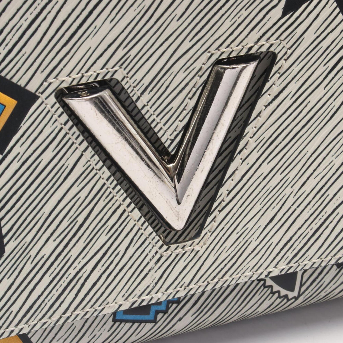 Louis Vuitton Black Multi-Color White Leather Handbag Shoulder Bag (Pre-Owned)