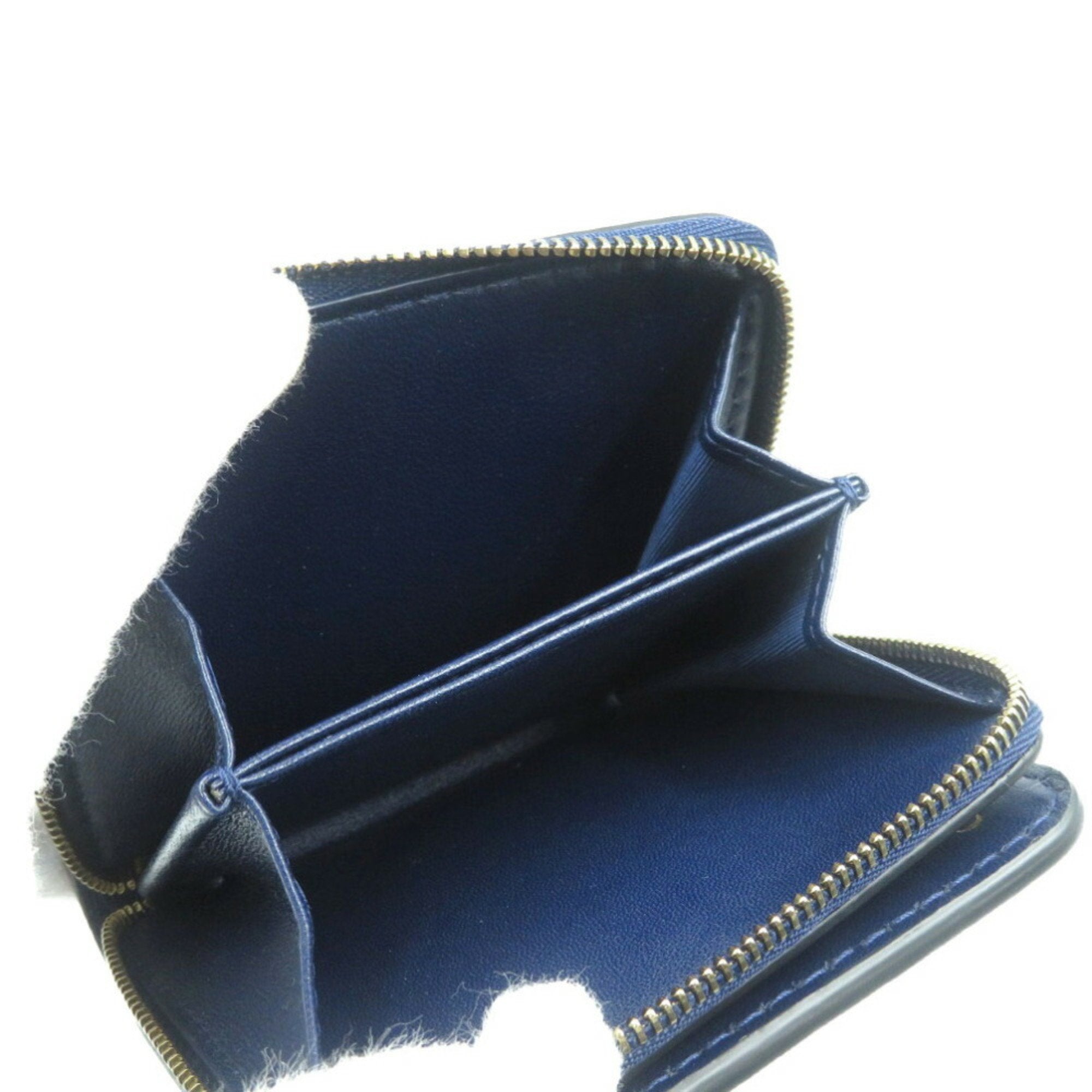 Christian Dior Navy Leather Wallet (Bi-Fold) (Pre-Owned)