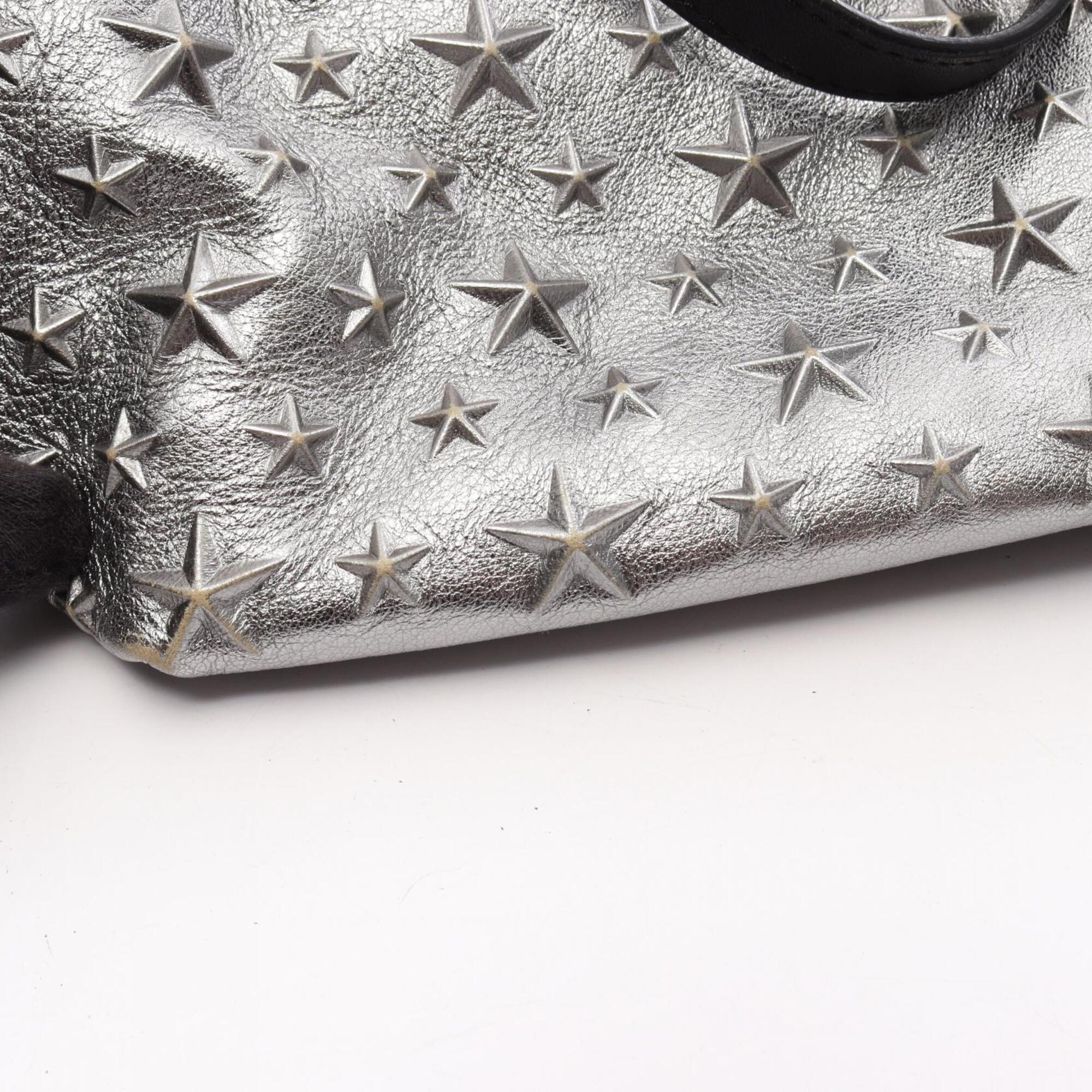 Jimmy Choo Black Silver Leather Handbag (Pre-Owned)
