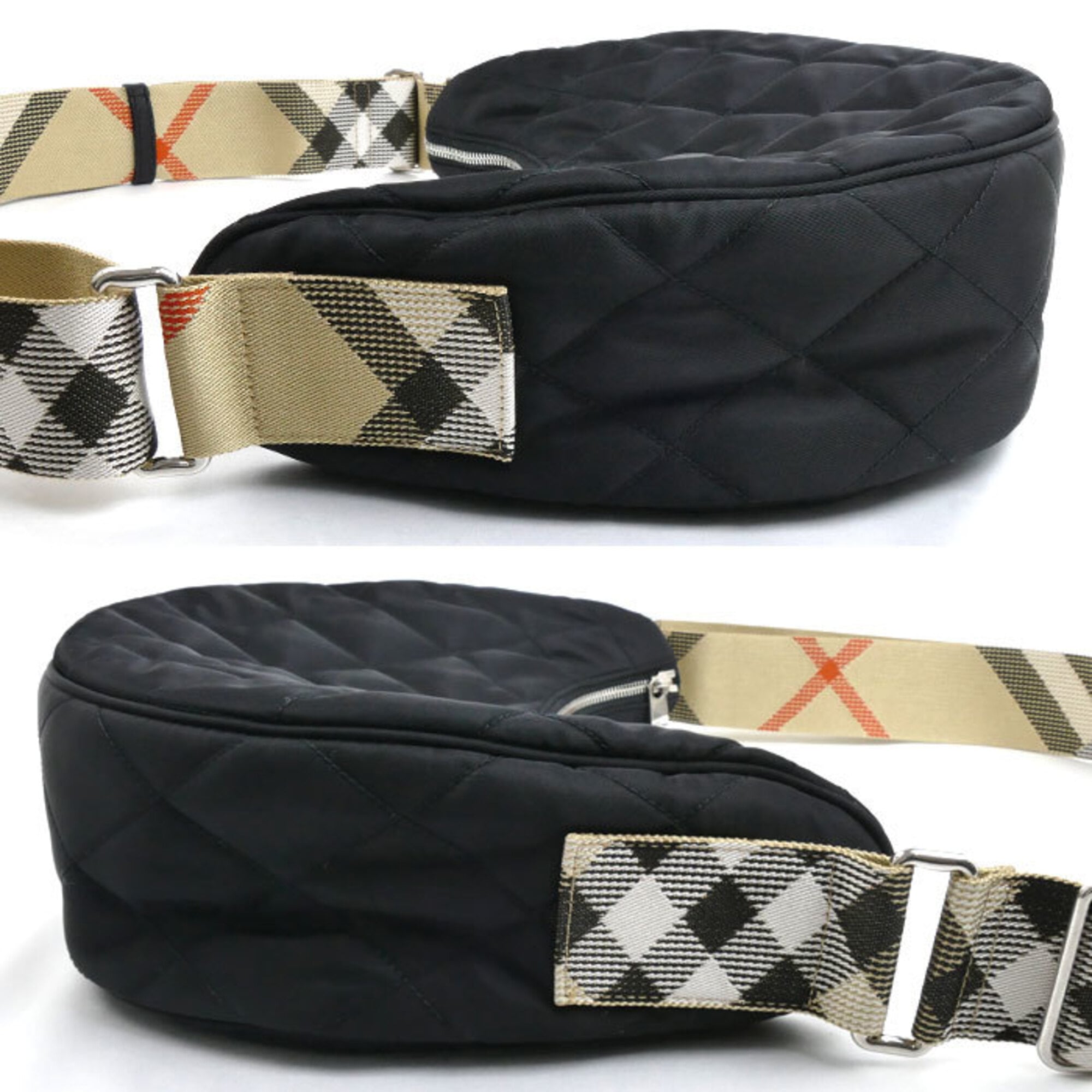 Burberry Black Nylon Leather Crossbody Bag Shoulder Bag (Pre-Owned)