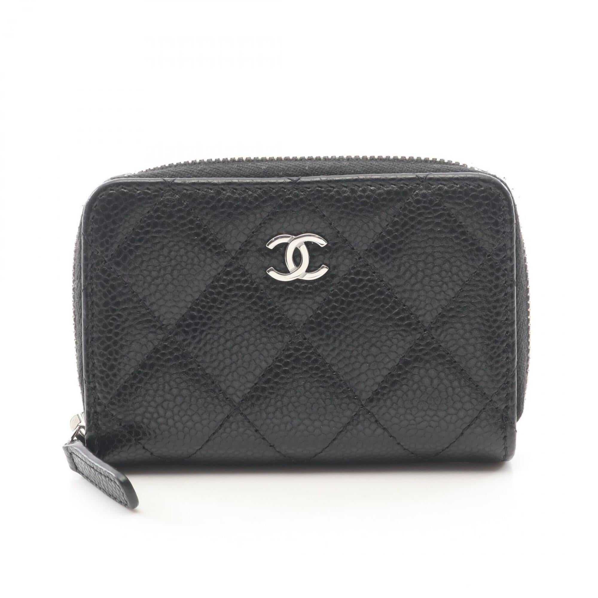 Chanel Black Grained Calfskin Coin Purse/Coin Case (Pre-Owned)
