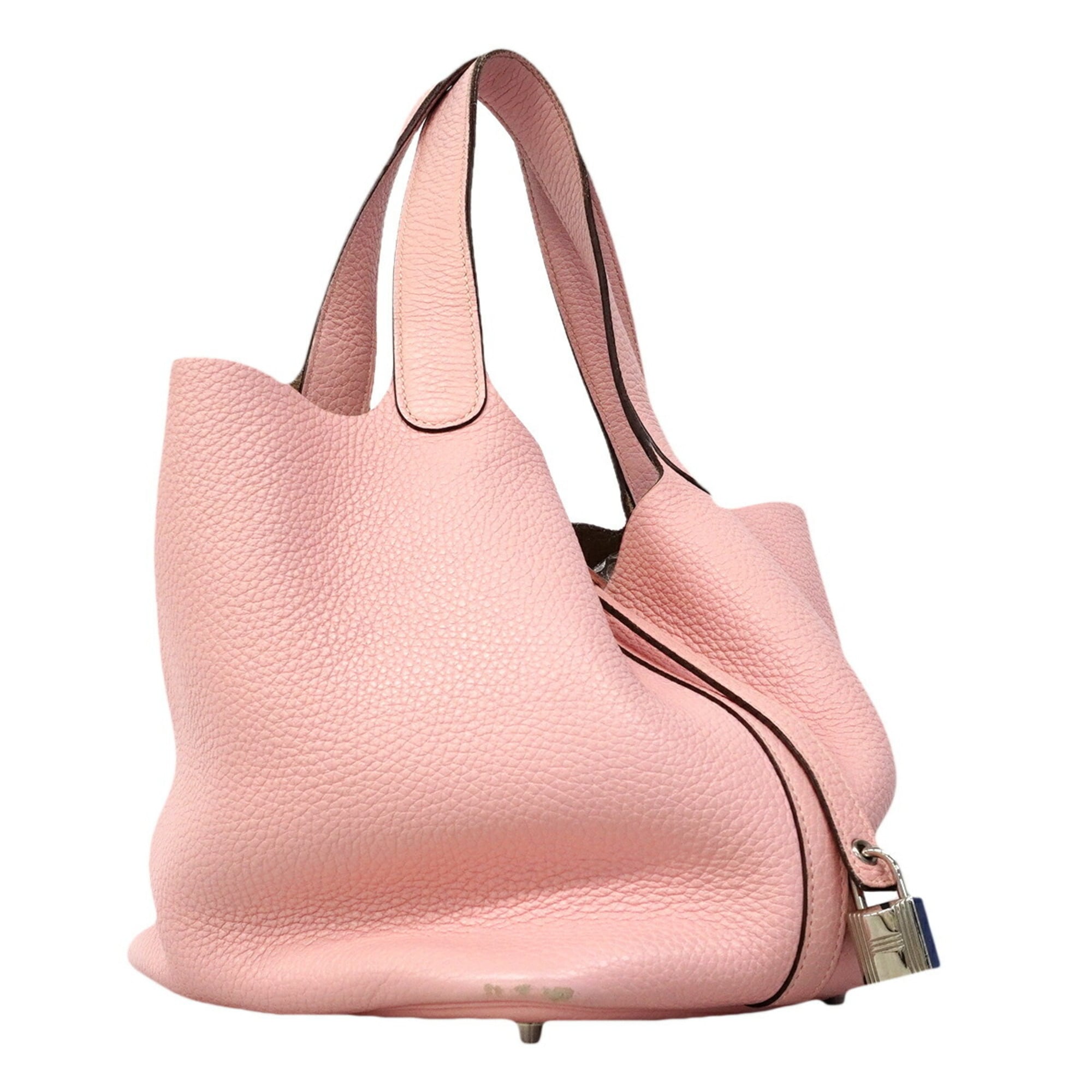 Hermes Rose Sakura Taurillon Clemence Leather Handbag (Pre-Owned)