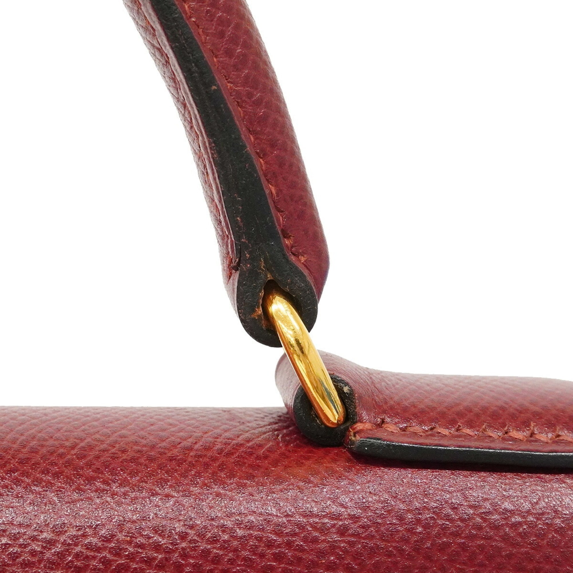 Hermes Rouge H Epsom Leather Leather Handbag (Pre-Owned)
