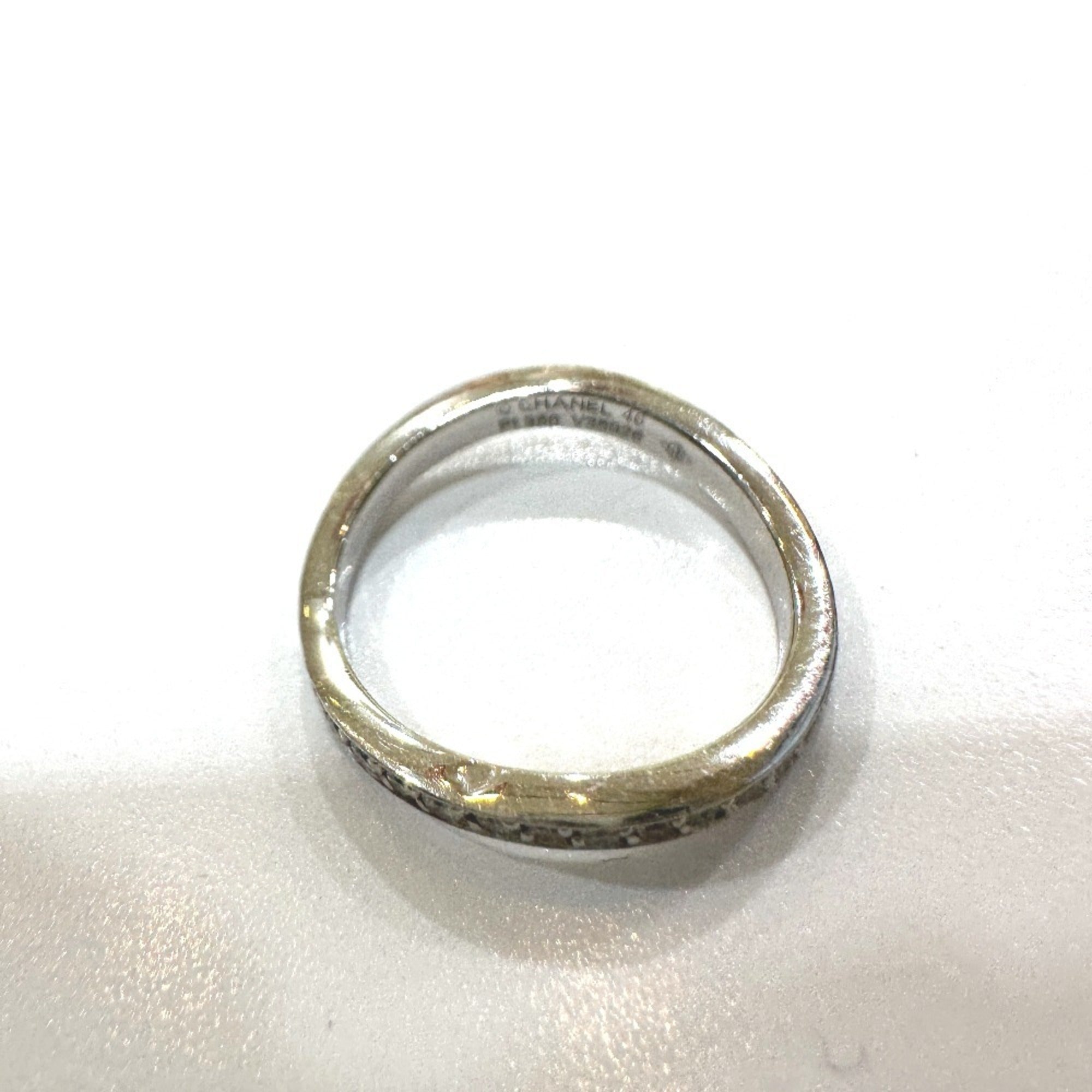 Chanel Silver Platinum 950 Band Ring (Pre-Owned)