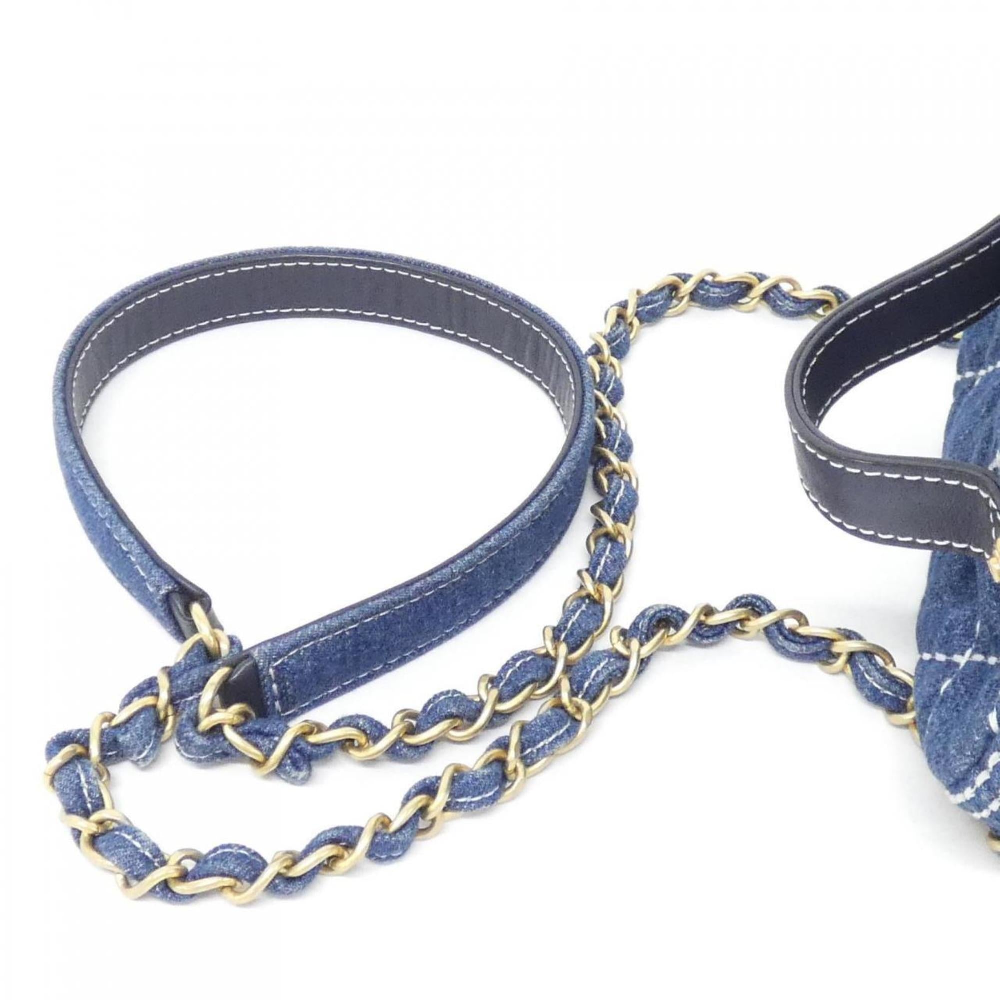 Chanel Blue Denim Leather Handbag (Pre-Owned)