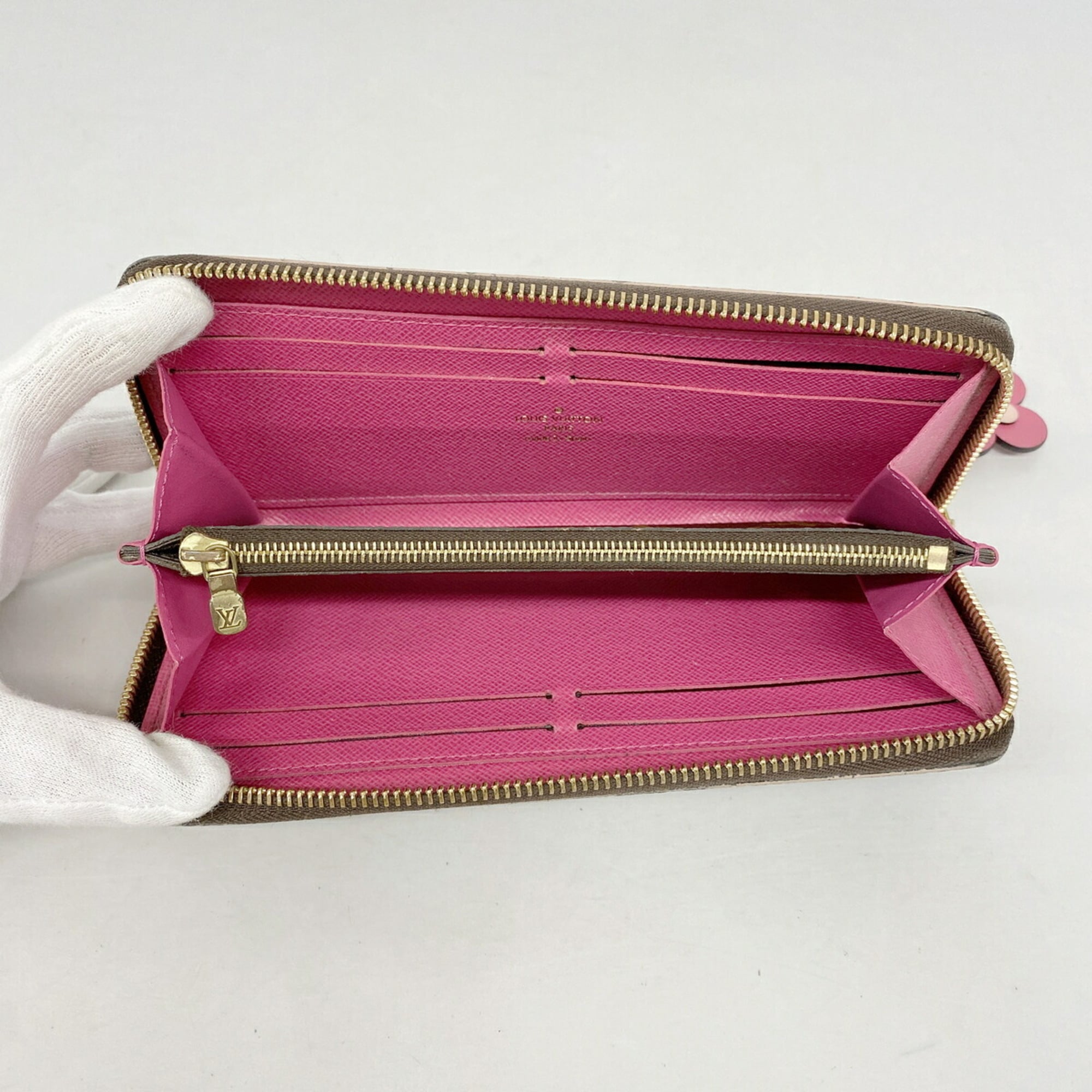 Louis Vuitton Brown Hot Pink Long Wallet (Bi-Fold) (Pre-Owned)