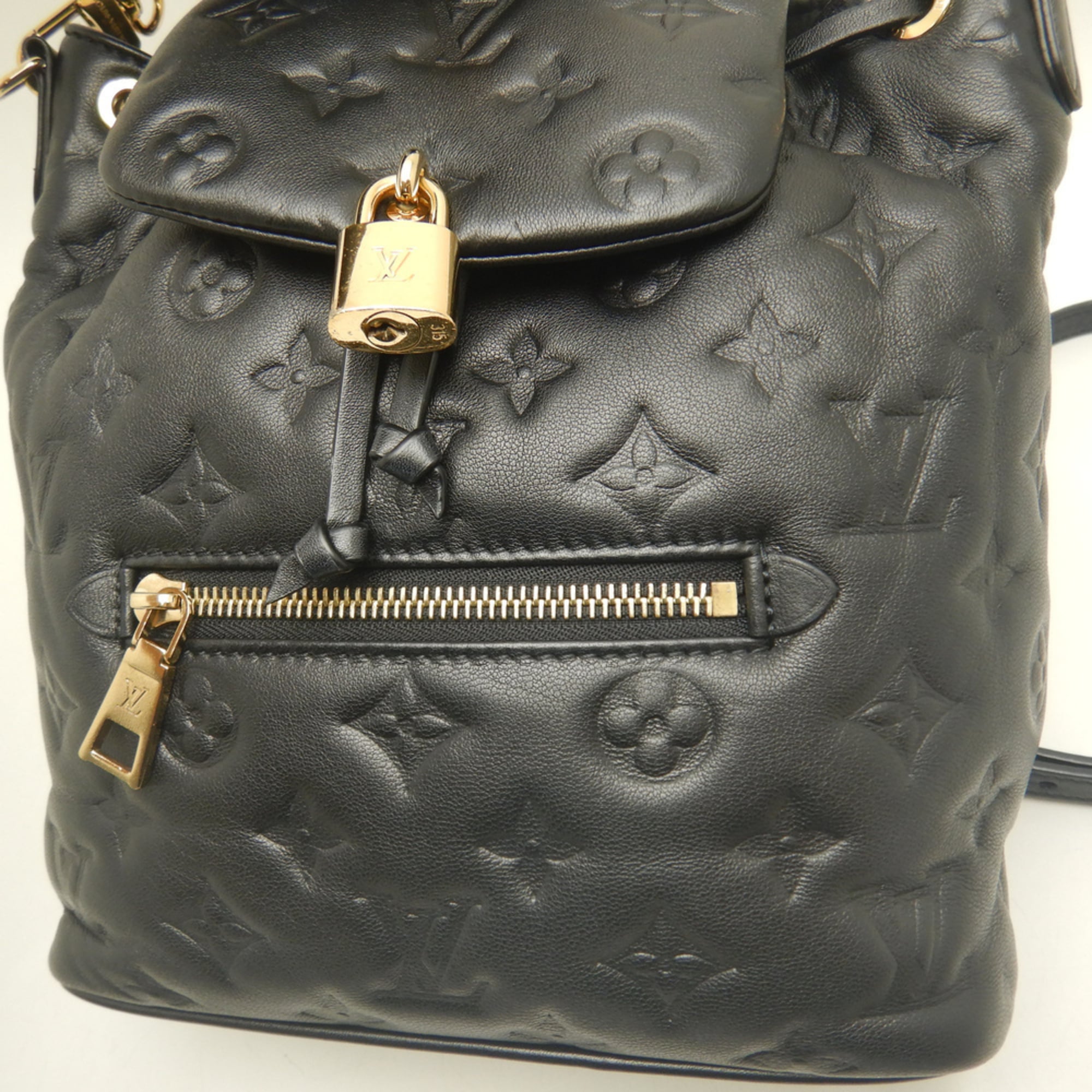 Louis Vuitton Noir Leather Backpack (Pre-Owned)