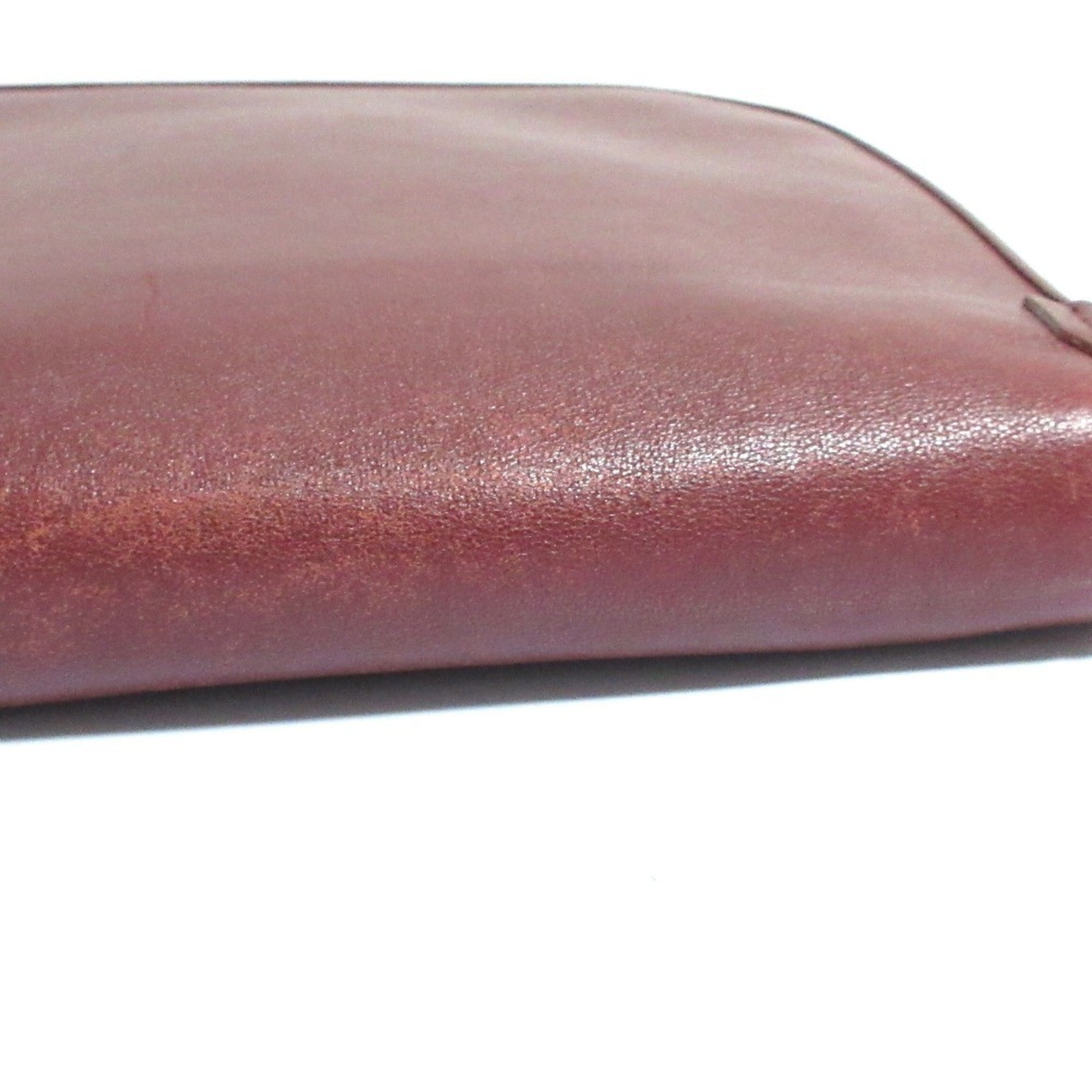 Cartier Bordeaux Leather Shoulder Bag (Pre-Owned)