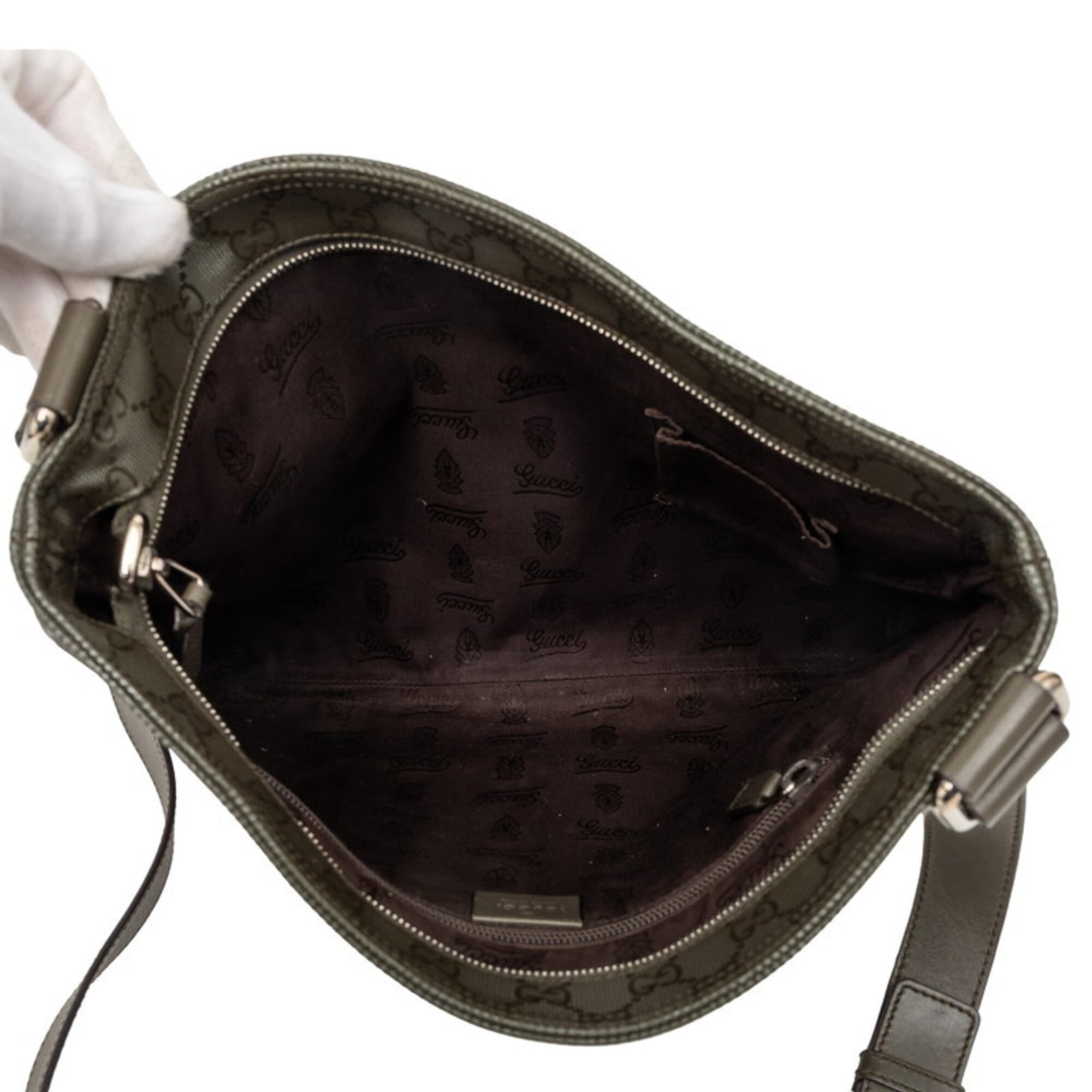 Gucci Moss Green Pvc Leather Shoulder Bag (Pre-Owned)