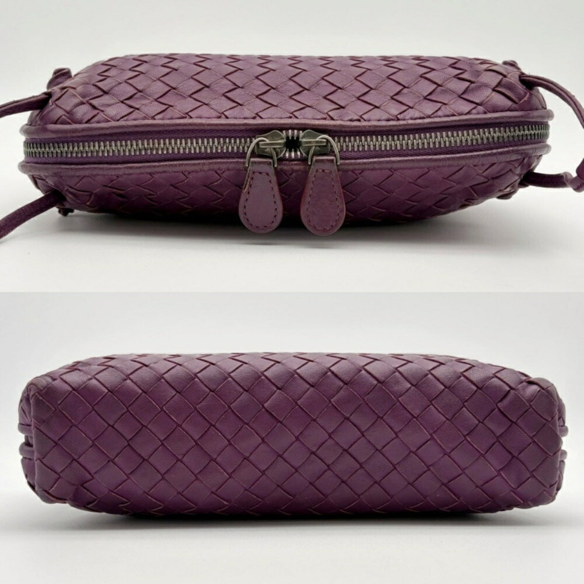 Bottega Veneta Purple Leather Pochette Shoulder Bag (Pre-Owned)