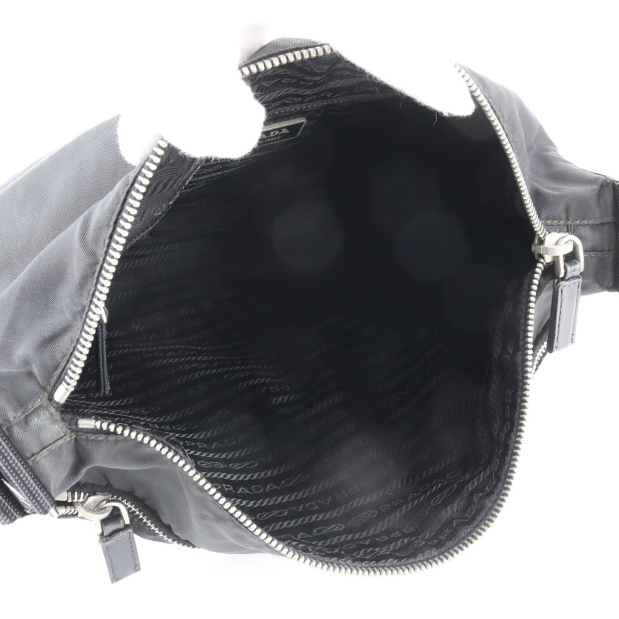 Prada Black Nylon Leather Shoulder Bag (Pre-Owned)