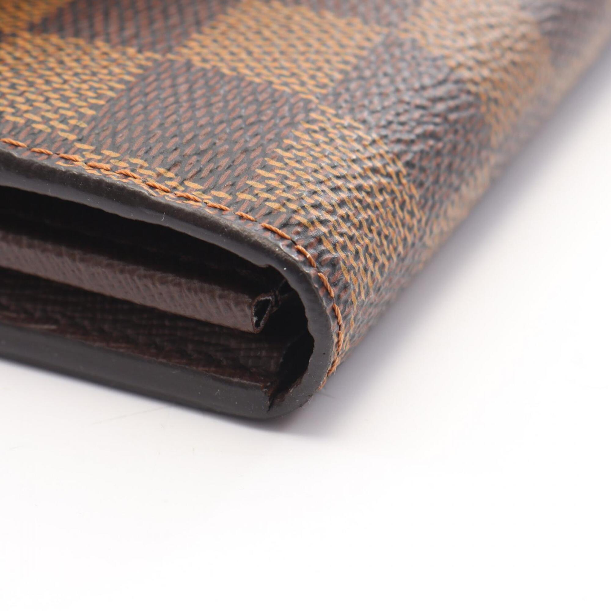 Louis Vuitton Brown Leather Pvc Long Wallet (Bi-Fold) (Pre-Owned)