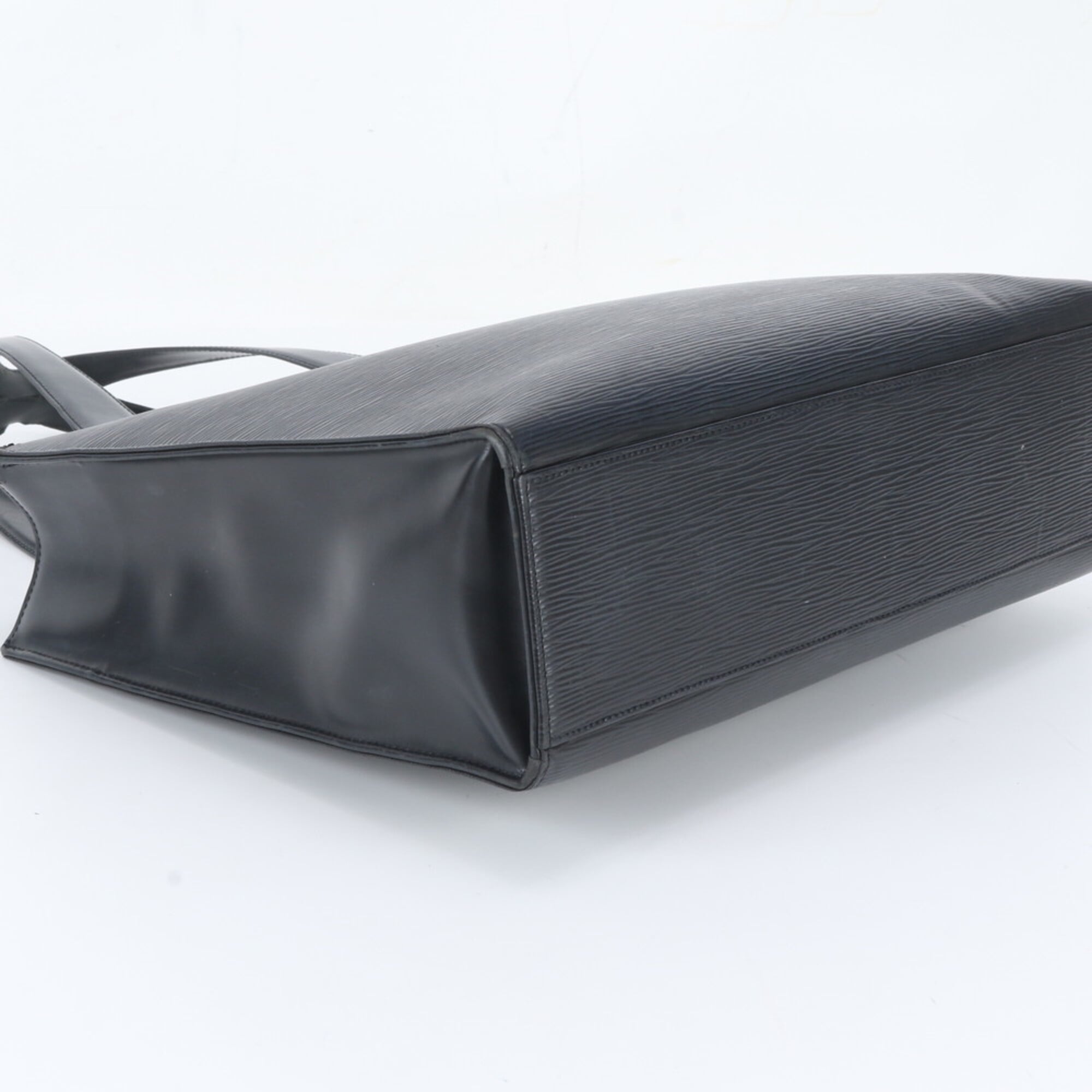 Louis Vuitton Noir Leather Handbag Shoulder Bag Tote Bag (Pre-Owned)