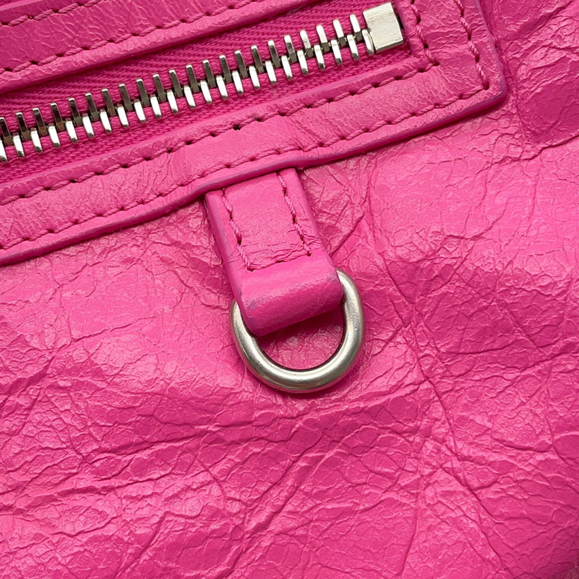 Balenciaga Pink Leather Handbag Shoulder Bag (Pre-Owned)