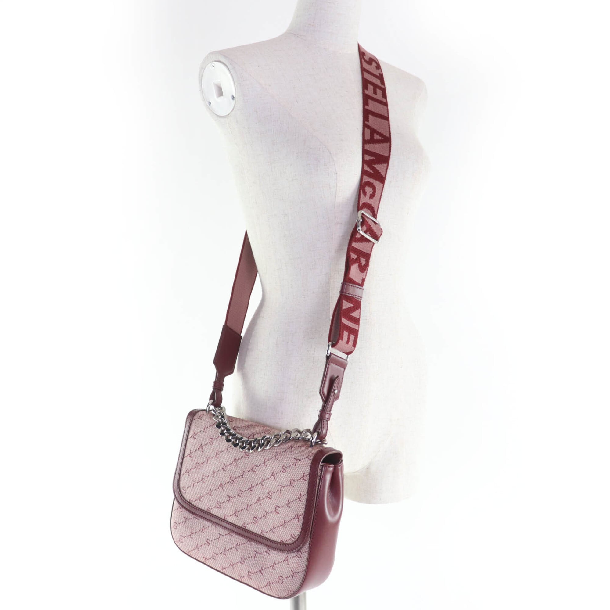 Stella Mccartney Bordeaux Canvas Leather Shoulder Bag (Pre-Owned)