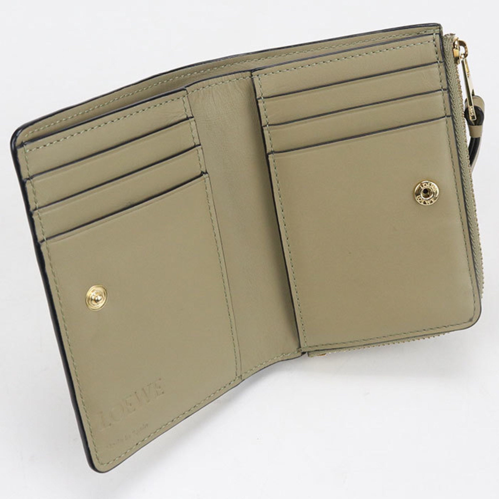 Loewe Khaki Leather Wallet (Bi-Fold) (Pre-Owned)