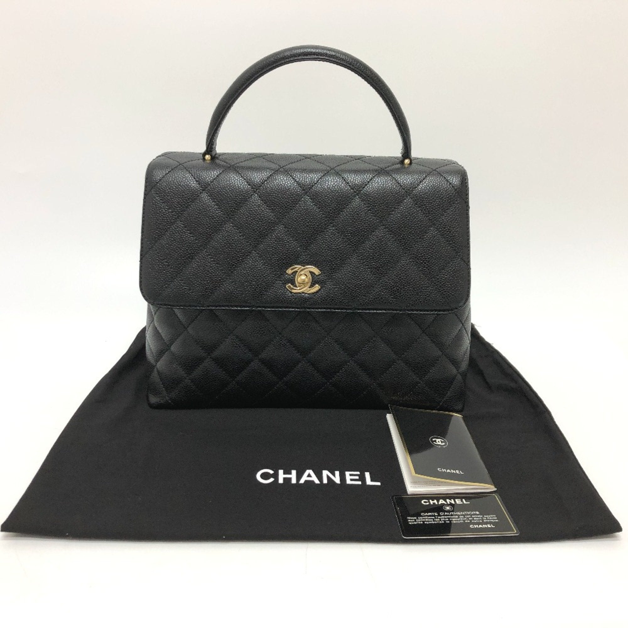 Chanel Black Leather Handbag (Pre-Owned)