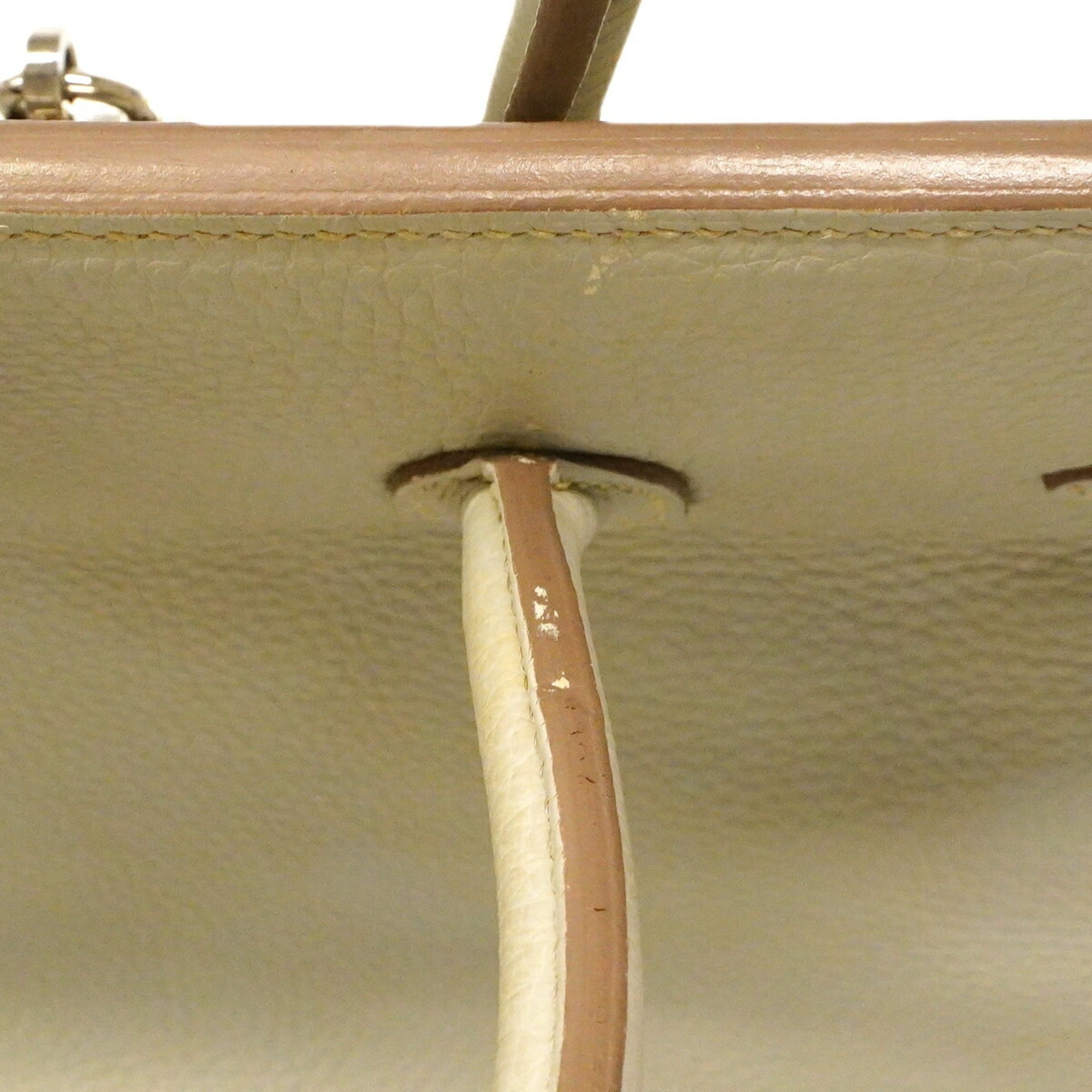 Hermes Gray Taurillon Clemence Leather Handbag (Pre-Owned)