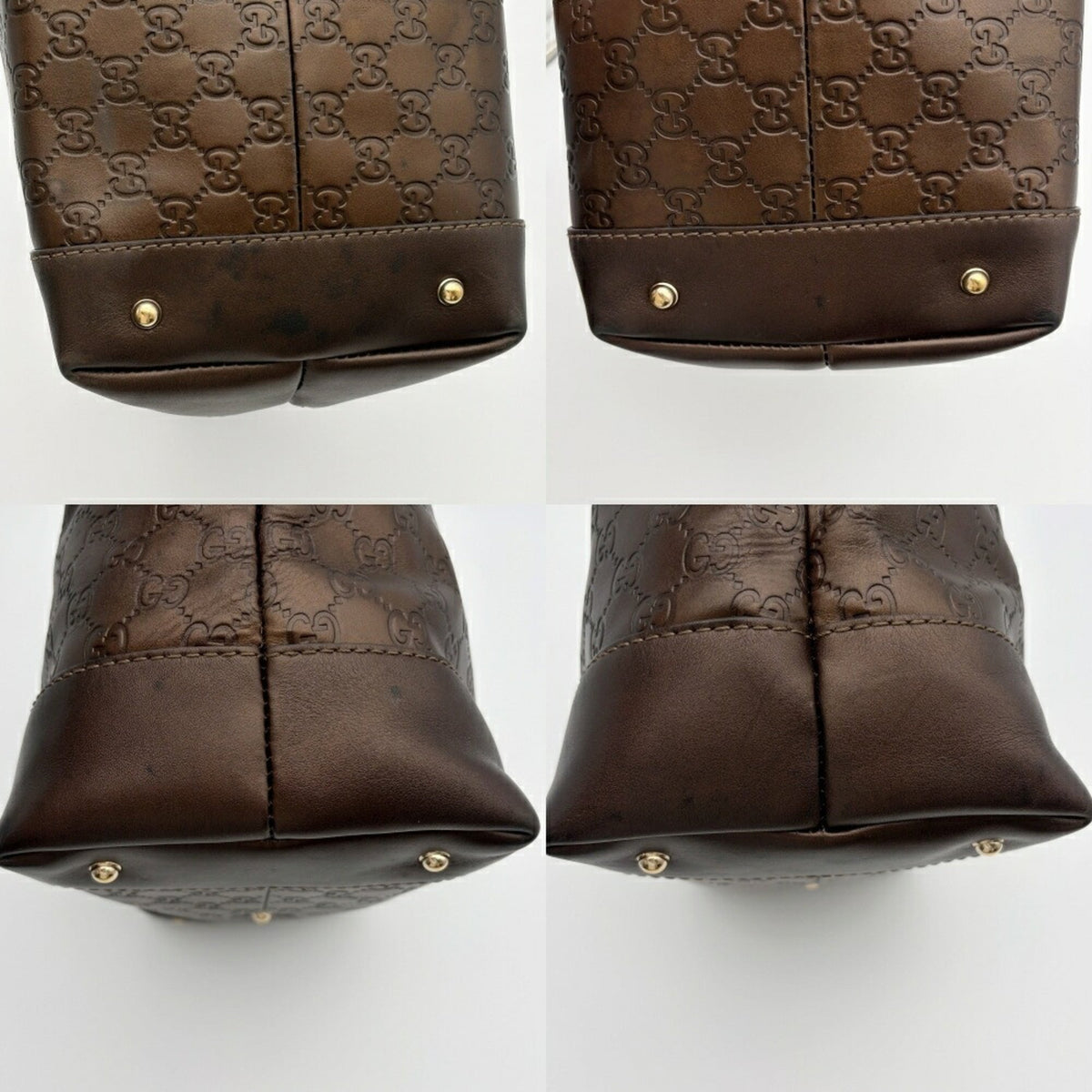 Gucci Bronze Leather Shoulder Bag (Pre-Owned)