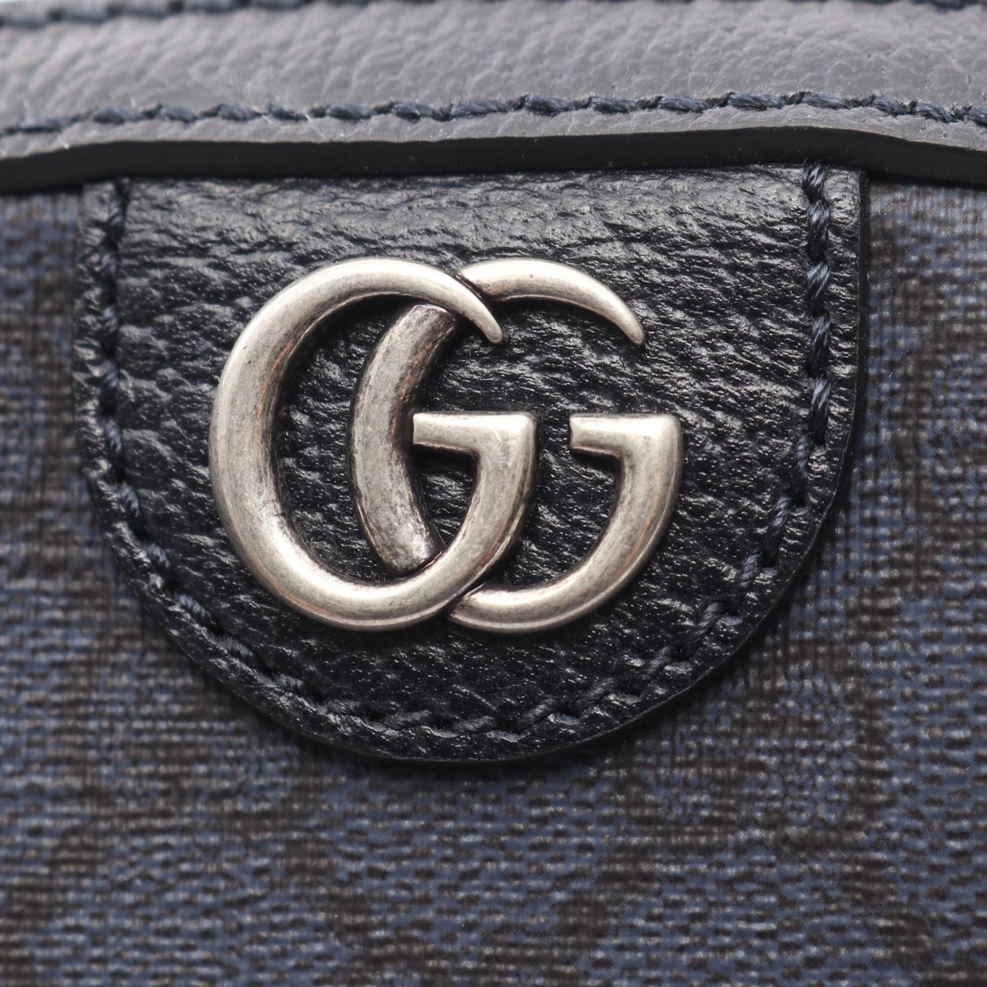 Gucci Black Navy Pvc Leather Handbag Shoulder Bag (Pre-Owned)